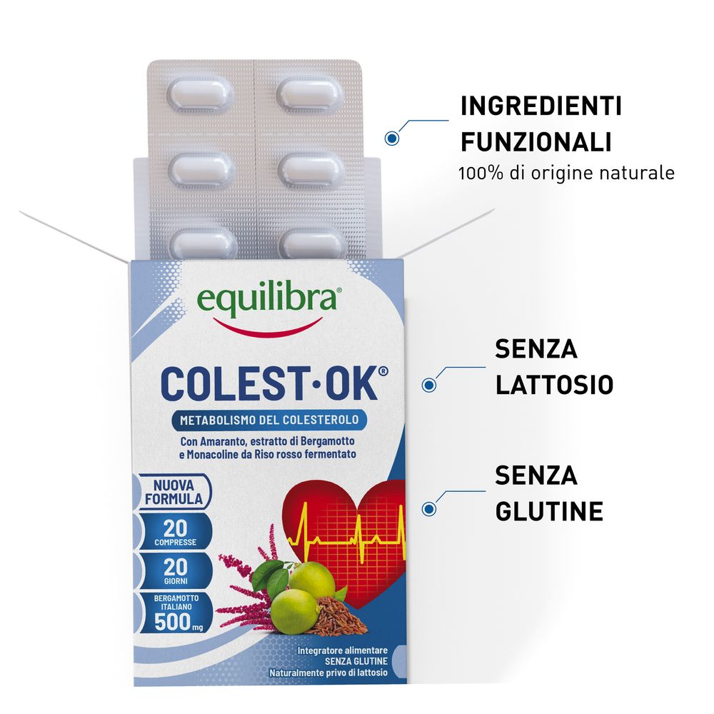 Equilibra Colest-Ok Metabolismo del Colesterolo Compresse 20 x 1,2 g