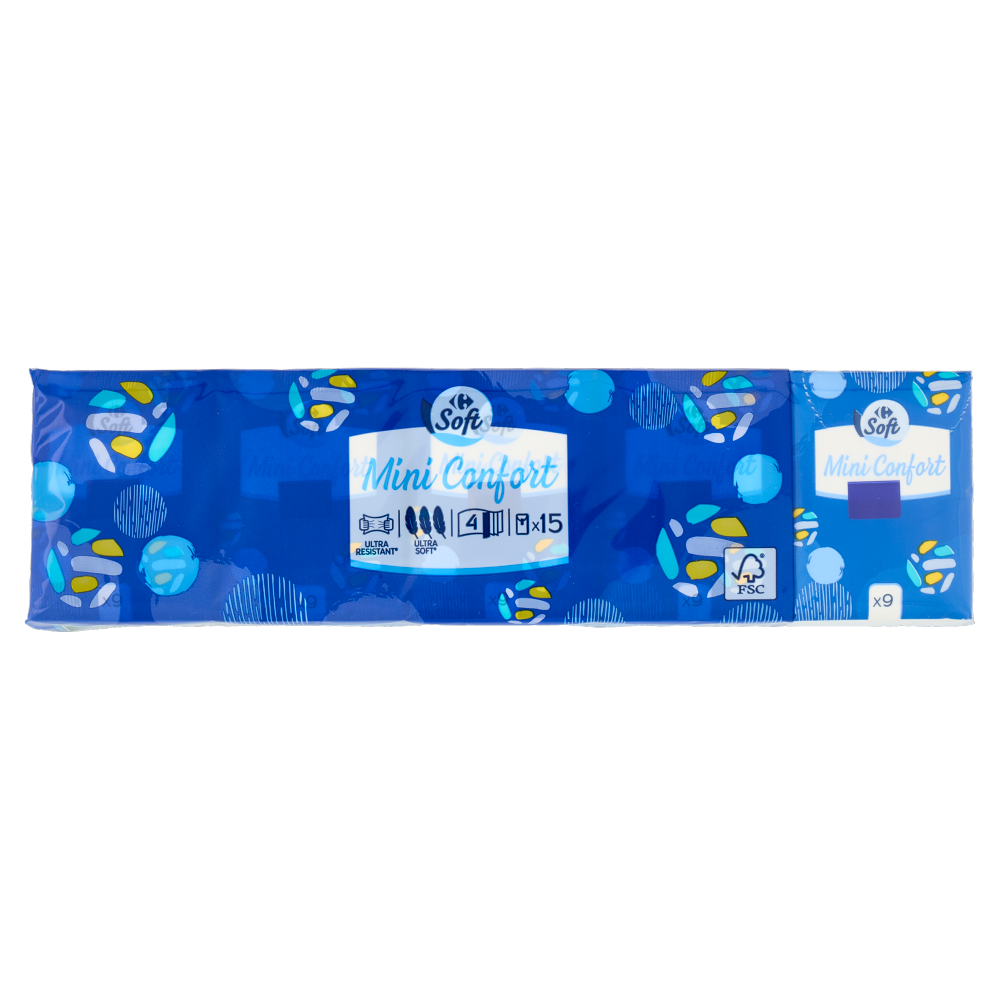 Carrefour Soft Mini Confort Fazzoletti bianchi 15 pz