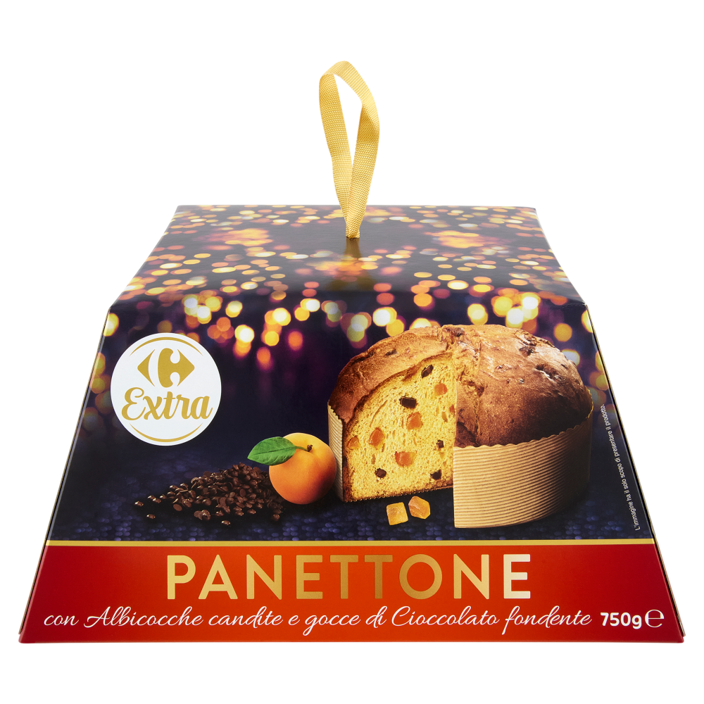 Carrefour Extra Panettone con Albicocche candite e gocce di Cioccolato fondente 750 g