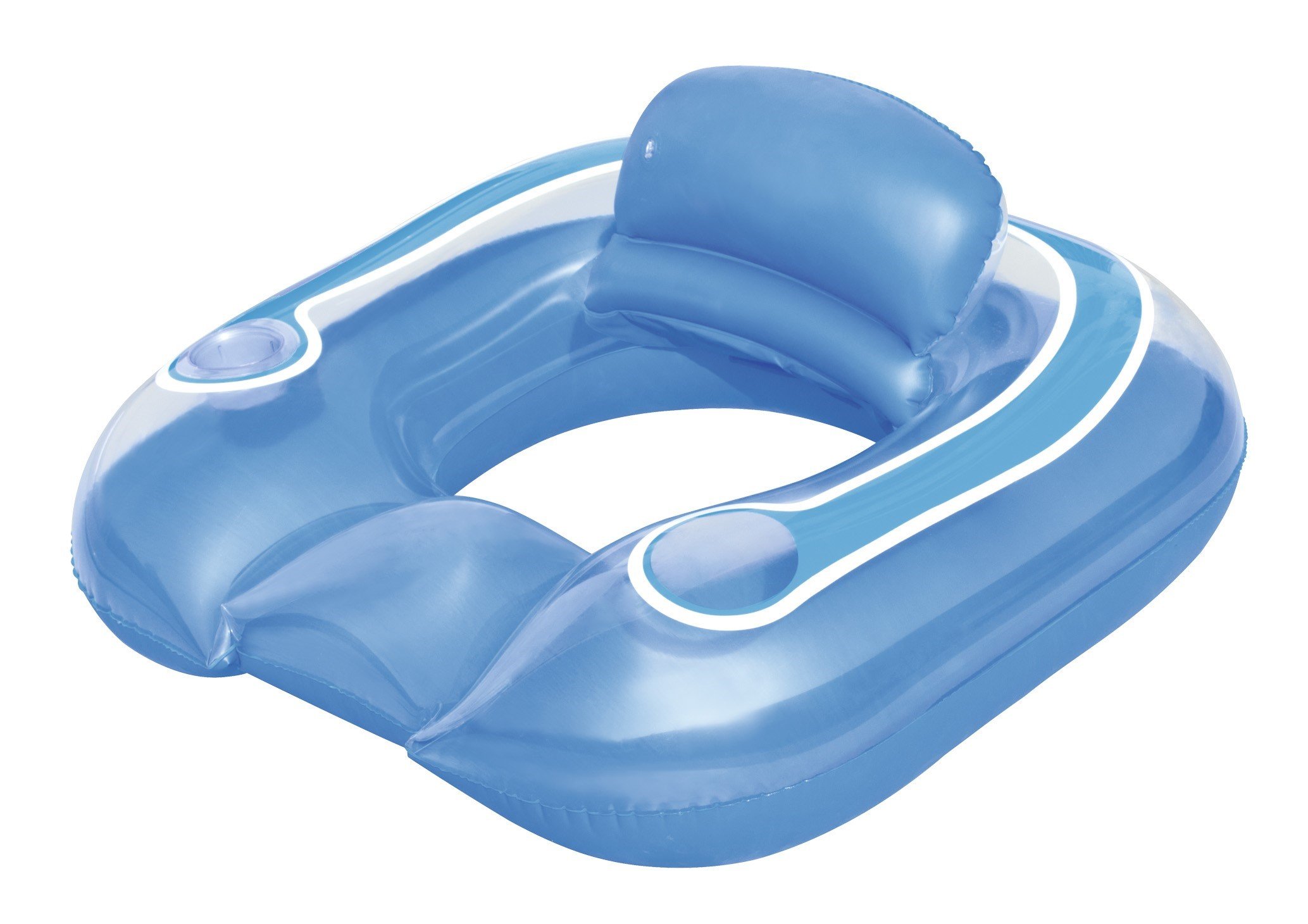 Bestway 43097 galleggiante da piscina e da spiaggia Blu, Trasparente Fantasia Vinile Ciambella da nuoto