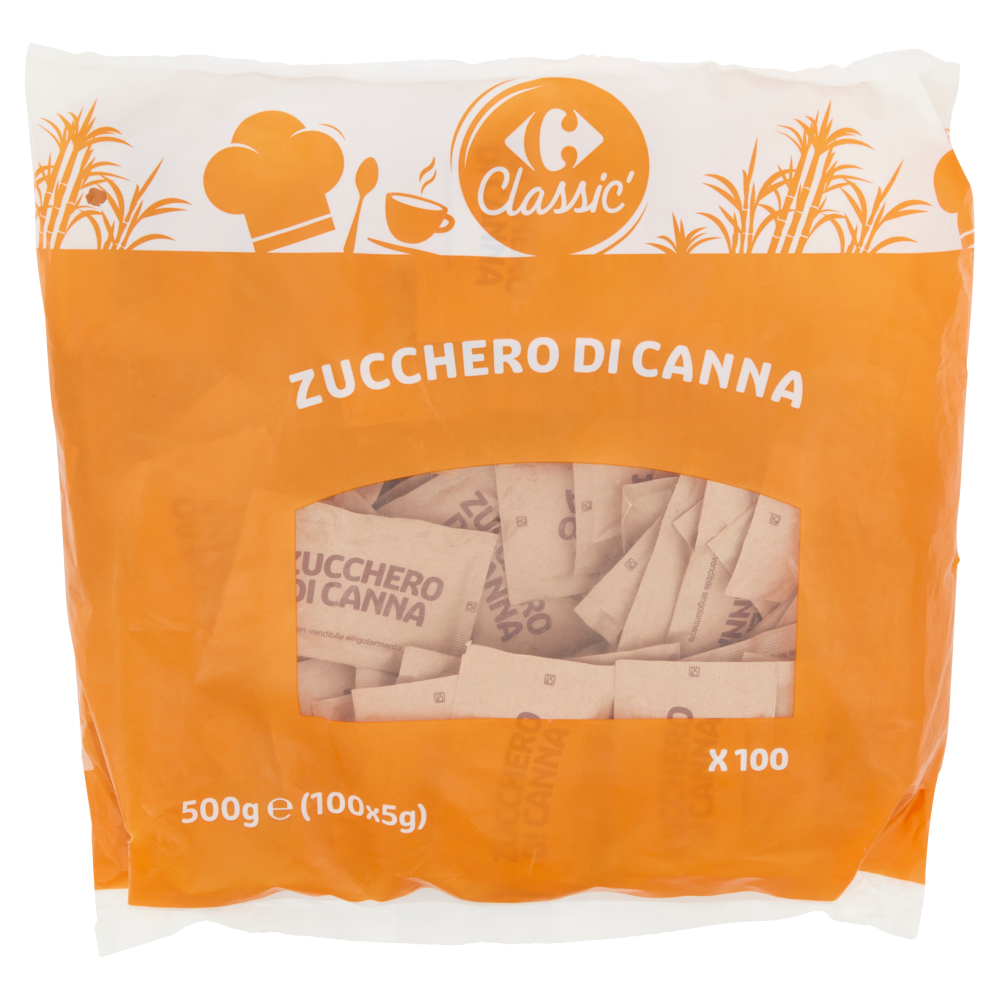 Carrefour Classic Zucchero di Canna 100 x 5 g