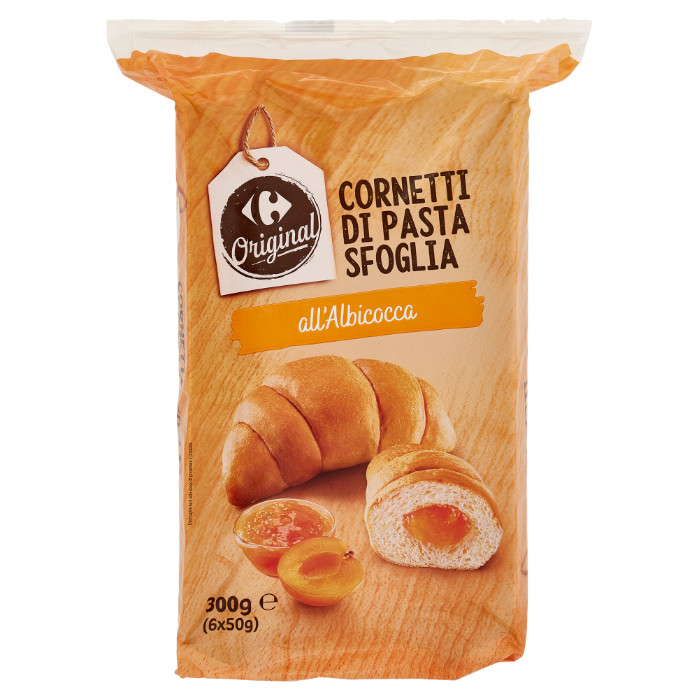 Carrefour Original Cornetti di Pasta Sfoglia all'Albicocca 6 x 50 g