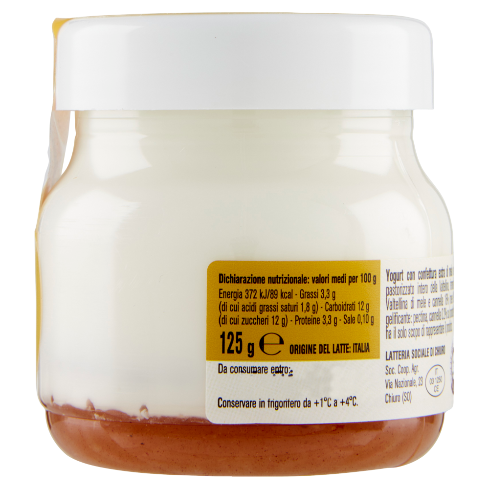 AlpiYò Yogurt di Valtellina Intero con confettura extra di Mela e Cannella 125 g