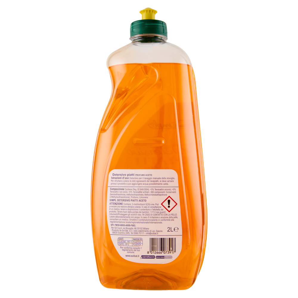 Simpl Detersivo Piatti Aceto Liquido 2 L