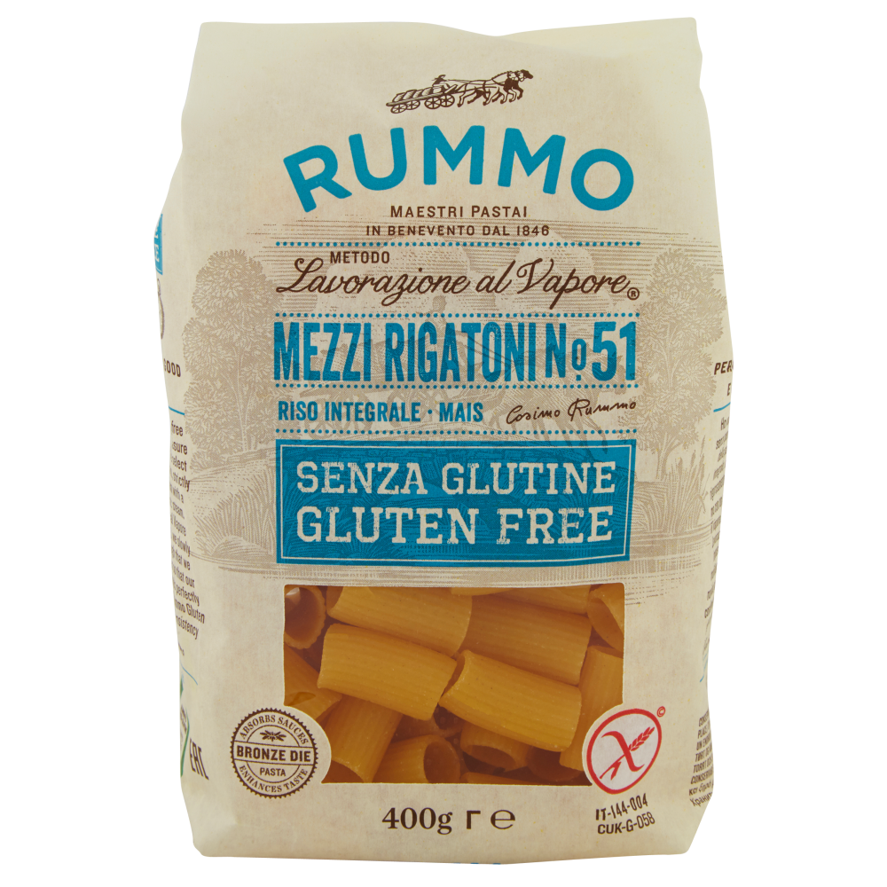Rummo Senza Glutine Mezzi Rigatoni N° 51 400 g