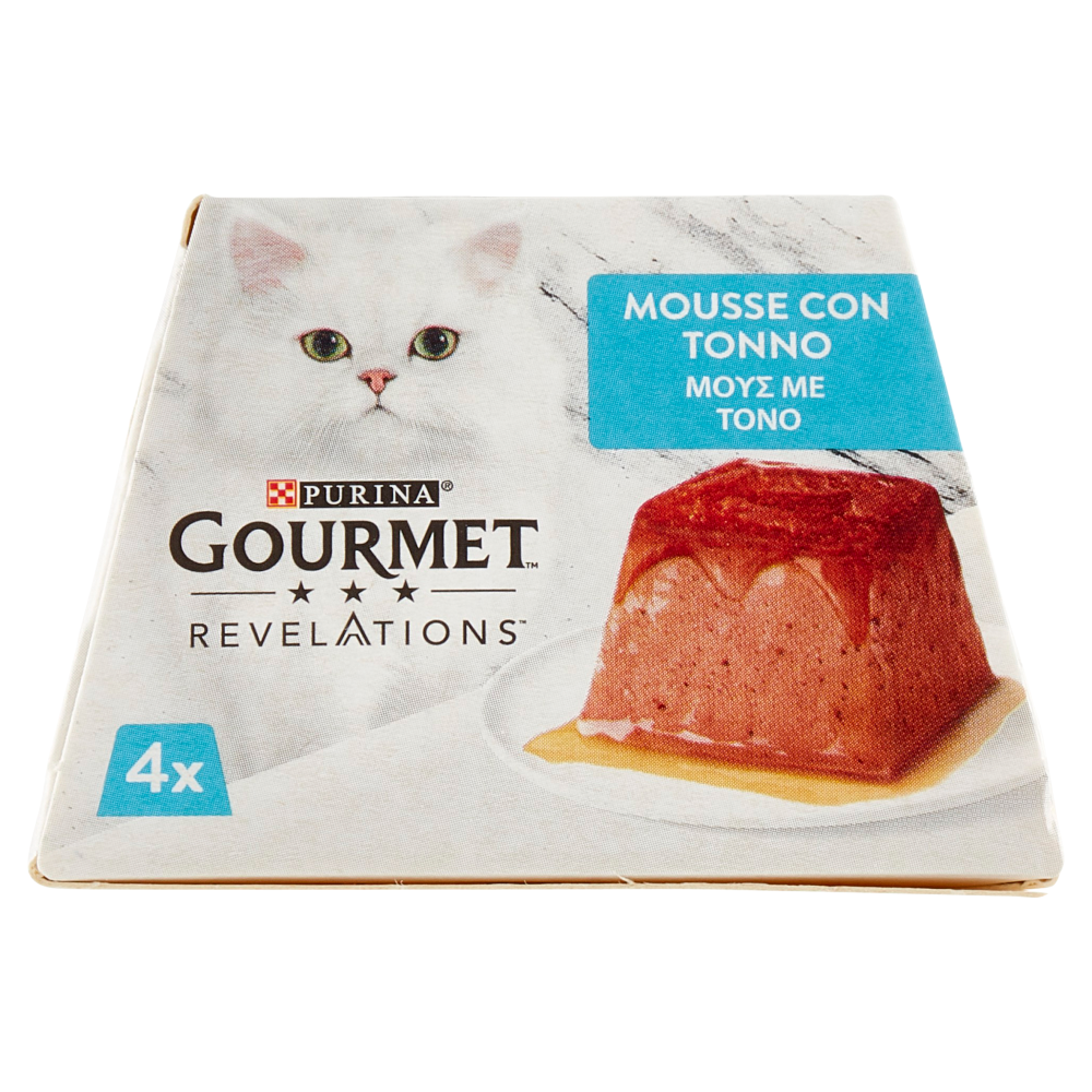 PURINA GOURMET Revelations Mousse con Tonno e una cascata di salsa 4 x 57 g