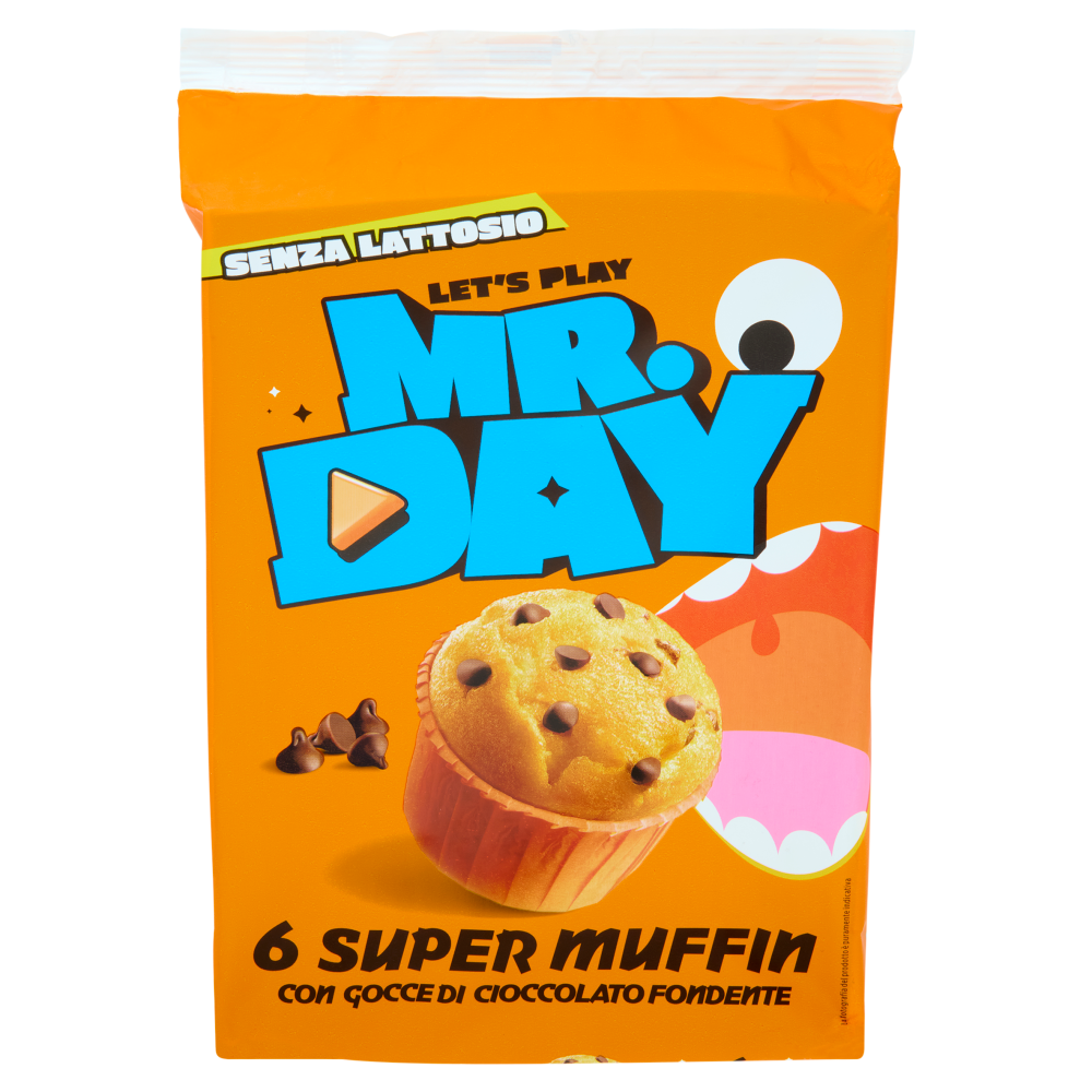 Mr.Day 6 Super Muffin con Gocce di Cioccolato Fondente 6 x 50 g