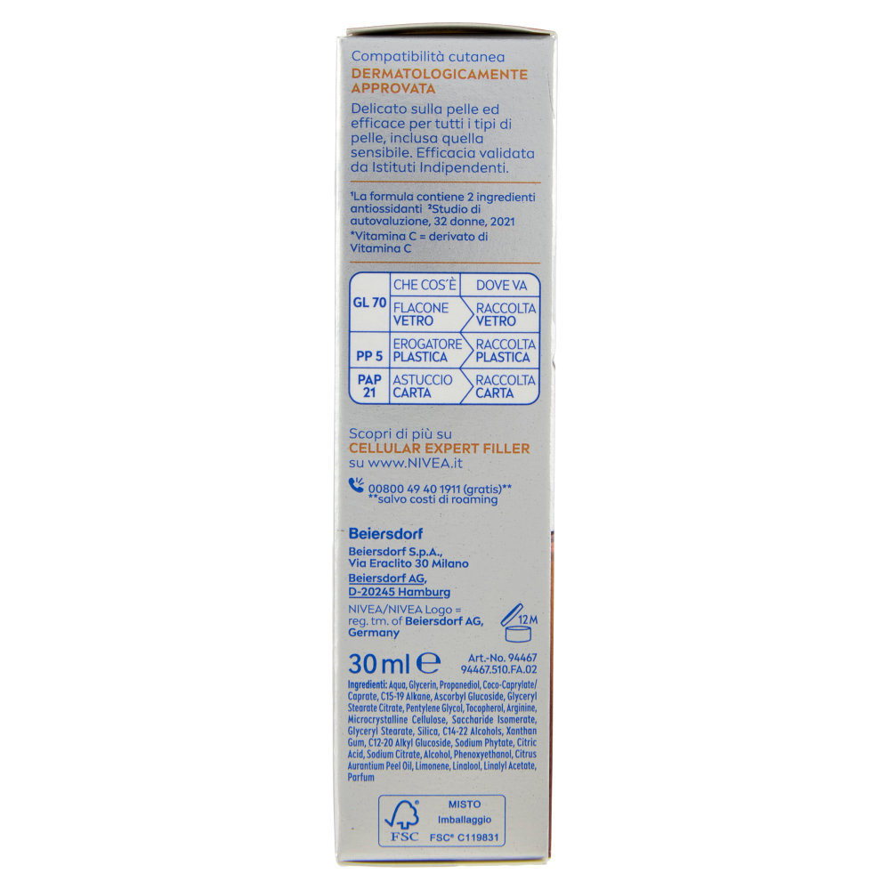 Nivea Cellular Expert Filler Vitamina C* Siero Illuminante 30 ml