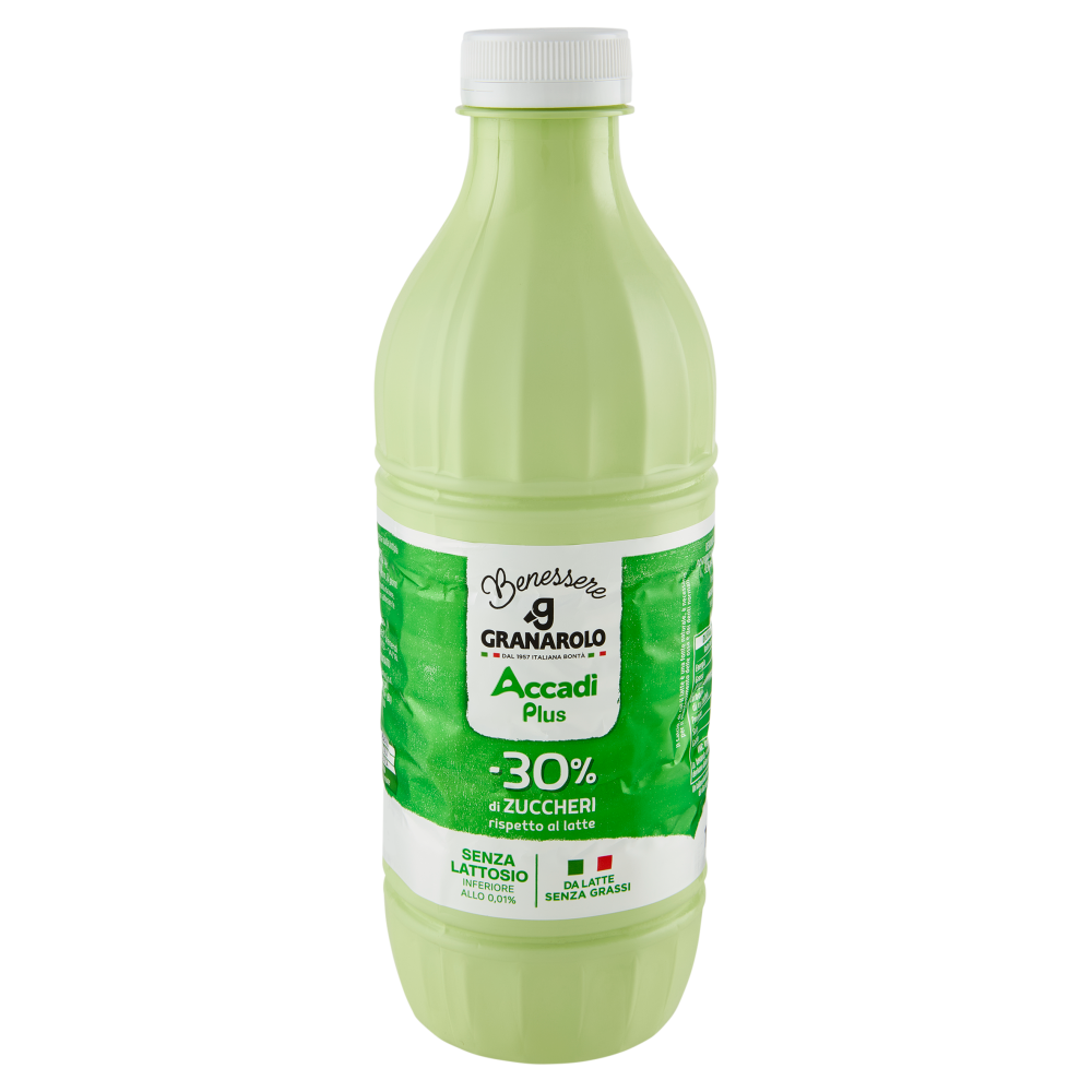 Granarolo Benessere Accadì Plus -30% di Zuccheri Senza Lattosio da Latte Senza Grassi 1 L