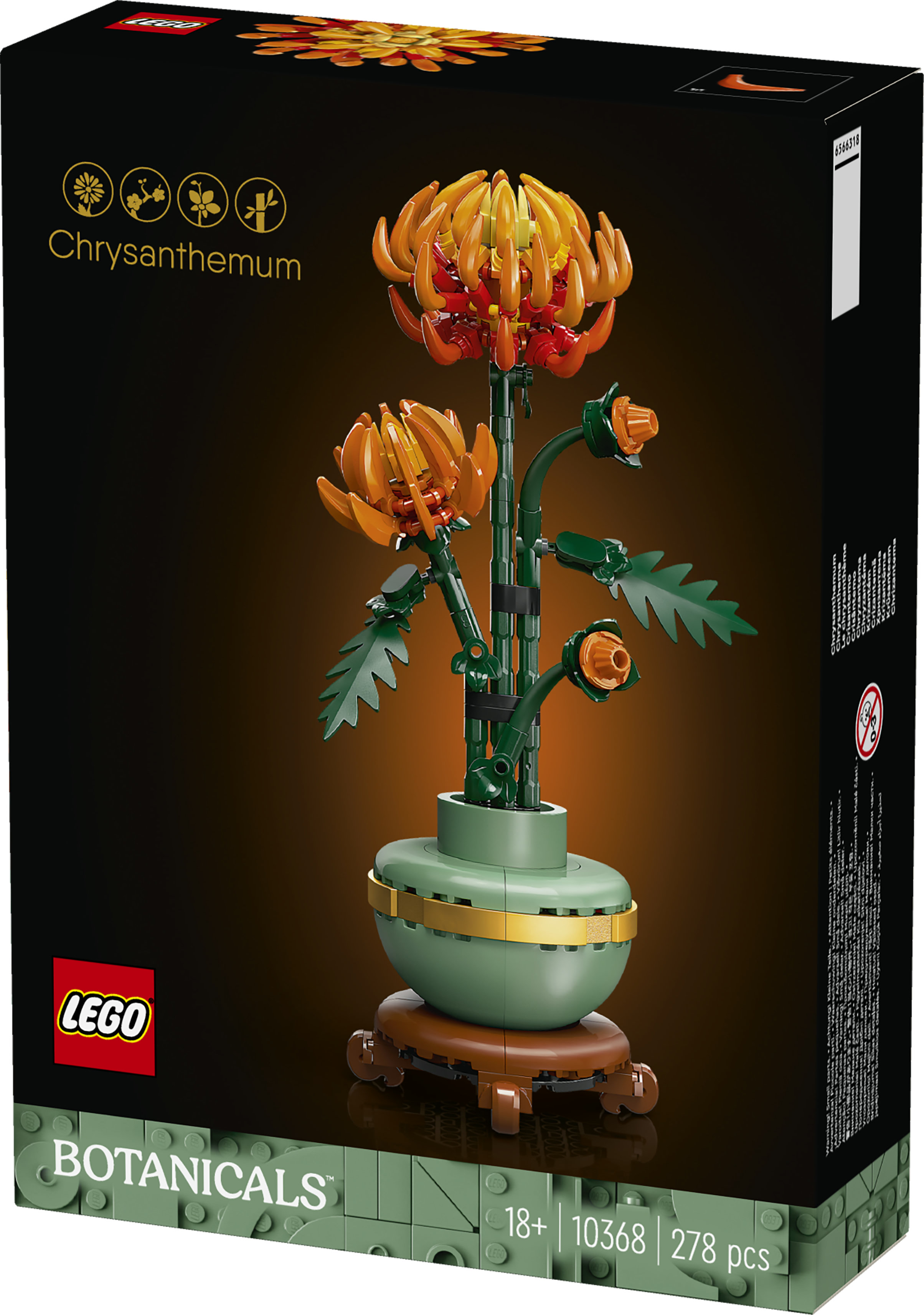 LEGO Botanicals 10368 Crisantemo, Fiore Finto da Costruire per Adulti, Idea Regalo Creativa di Compleanno per Donna e Uomo