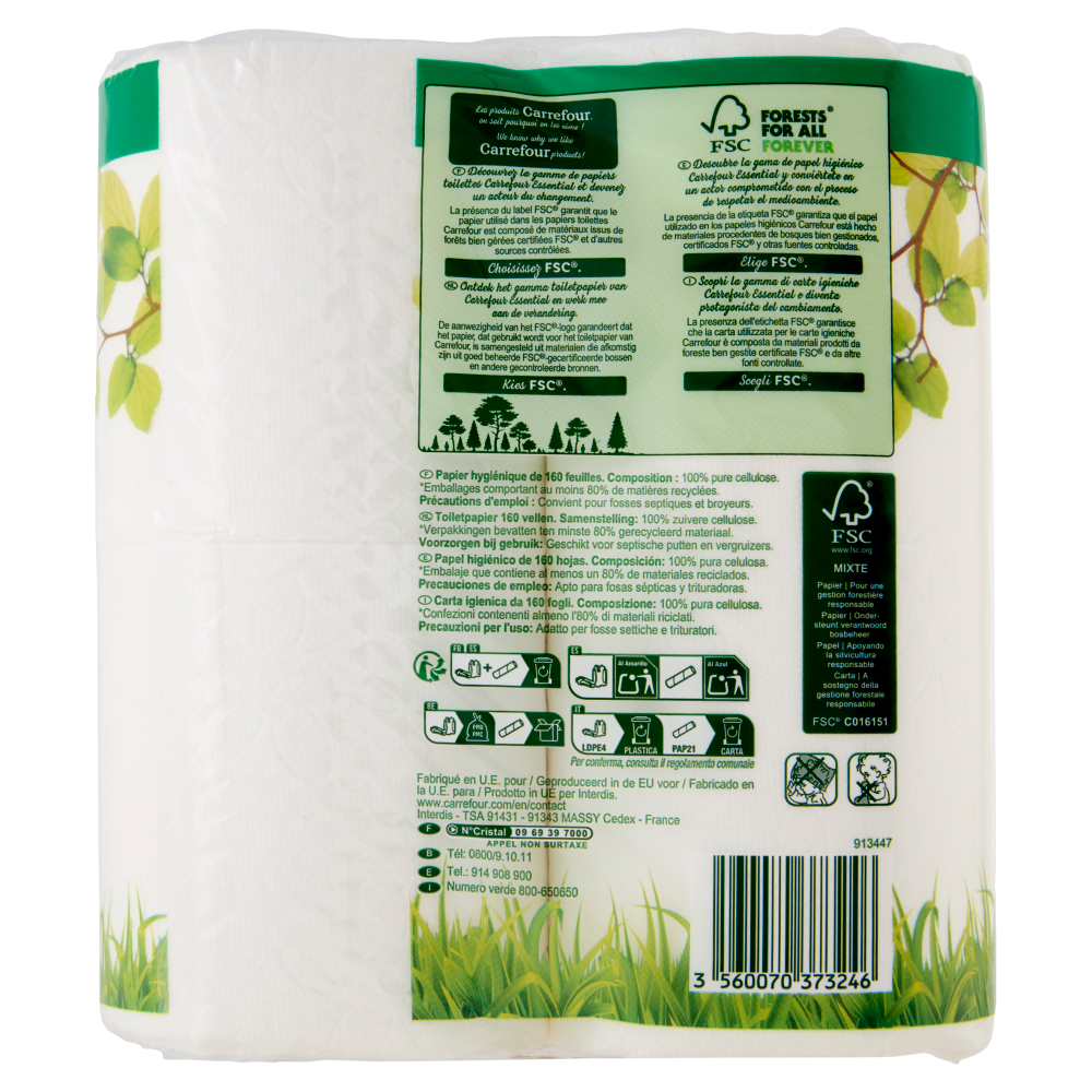 Carrefour Essential Carta igienica Confort 4 pz