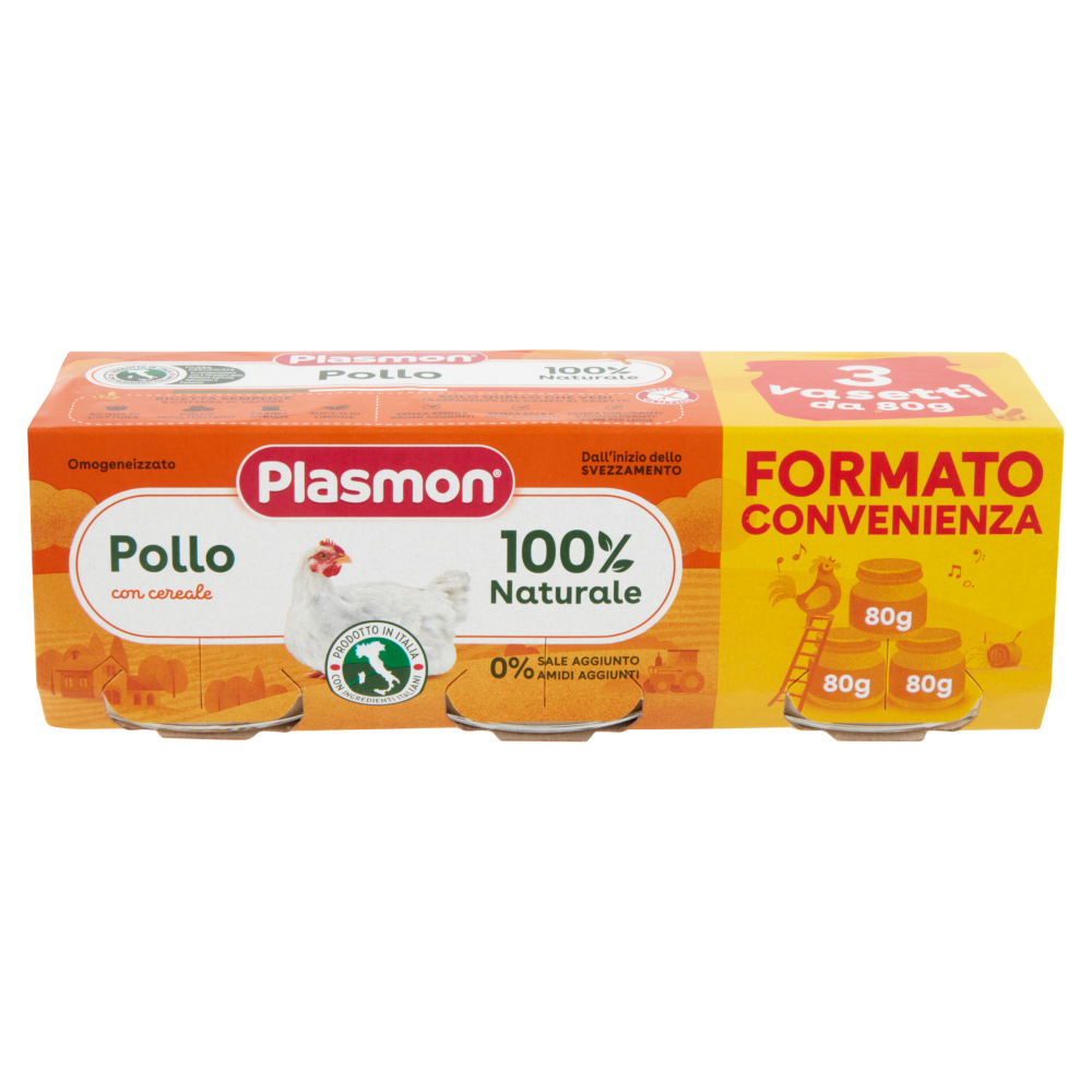 Plasmon Omogeneizzato Pollo con cereale 3 x 80 g