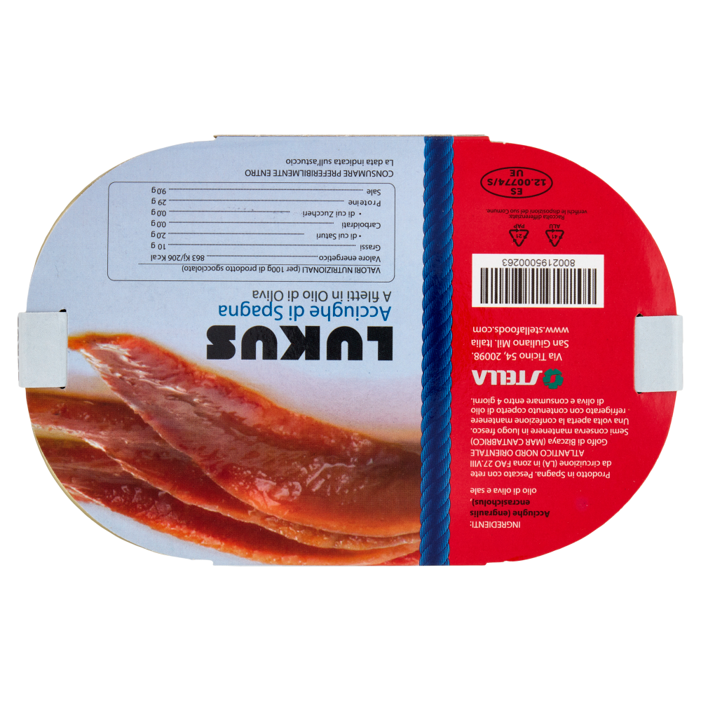 Lukus Acciughe di Spagna a Filetti in Olio di Oliva 110 g