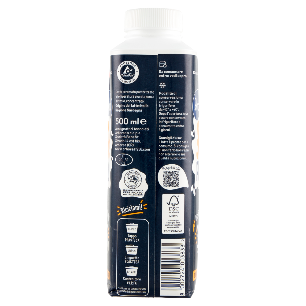 Arborea A+ Pro Latte Zero Grassi Senza Lattosio 500 ml