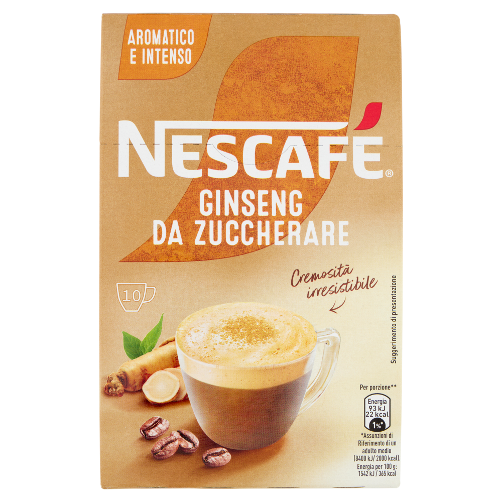 NESCAF&Eacute; Ginseng da Zuccherare Caff&egrave; Solubile con Ginseng 10 Bustine 60g