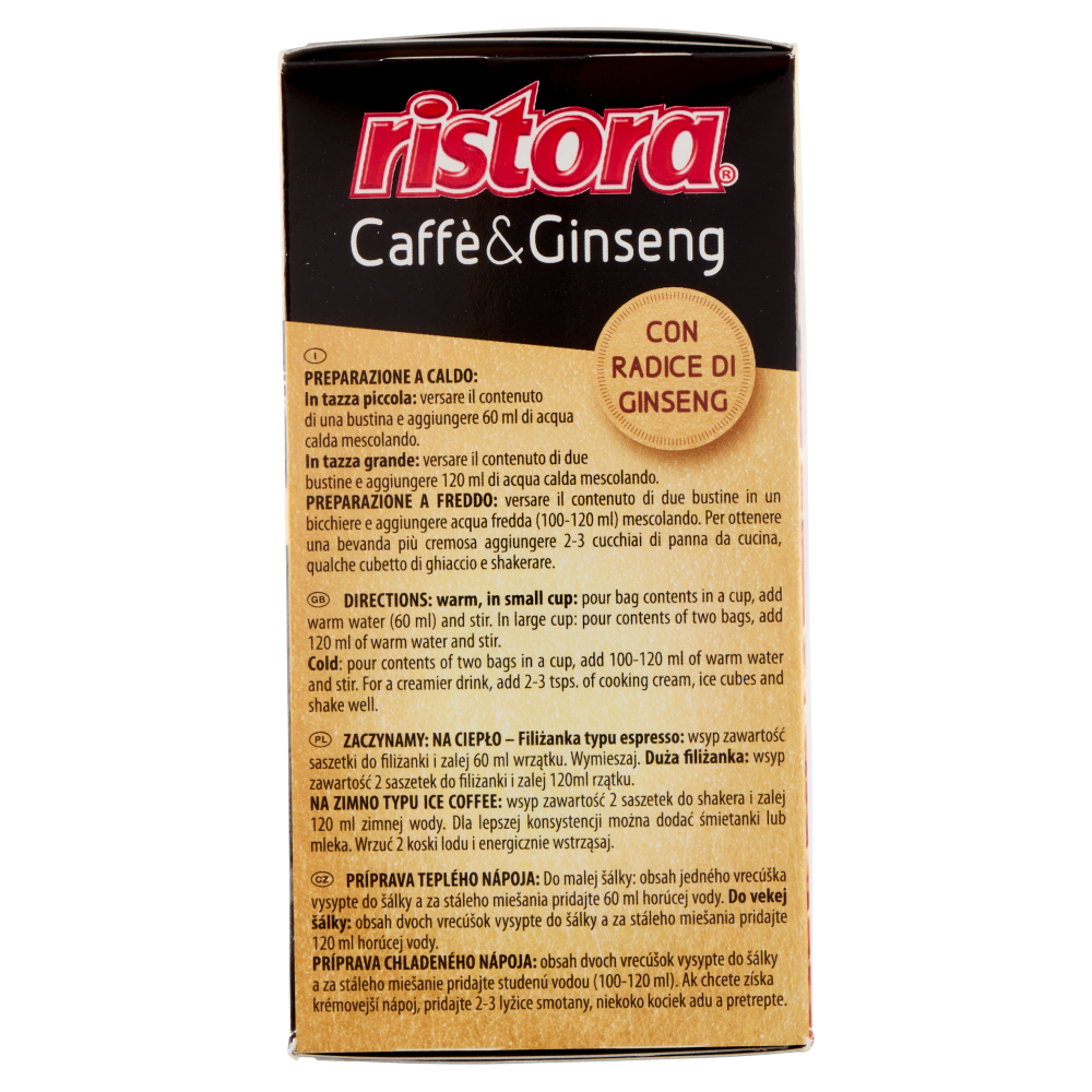 ristora Preparato istantaneo per bevanda al gusto di Caffè & Ginseng 10 x 10 g