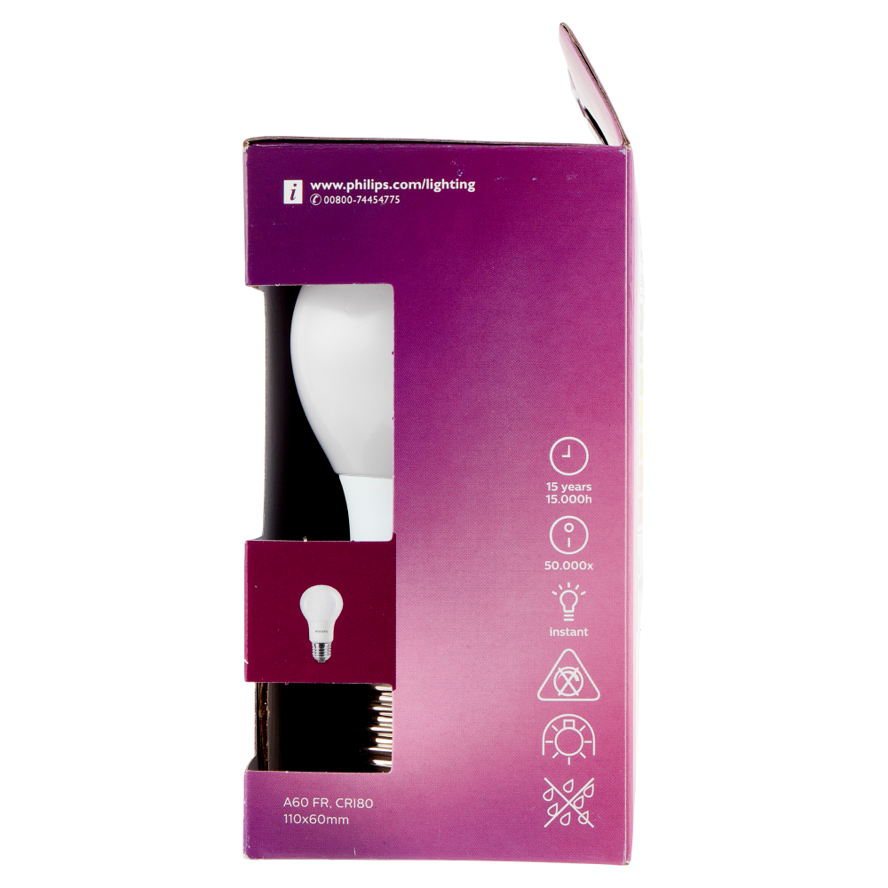 Philips Led goccia 60W E27 4000K 2 pz