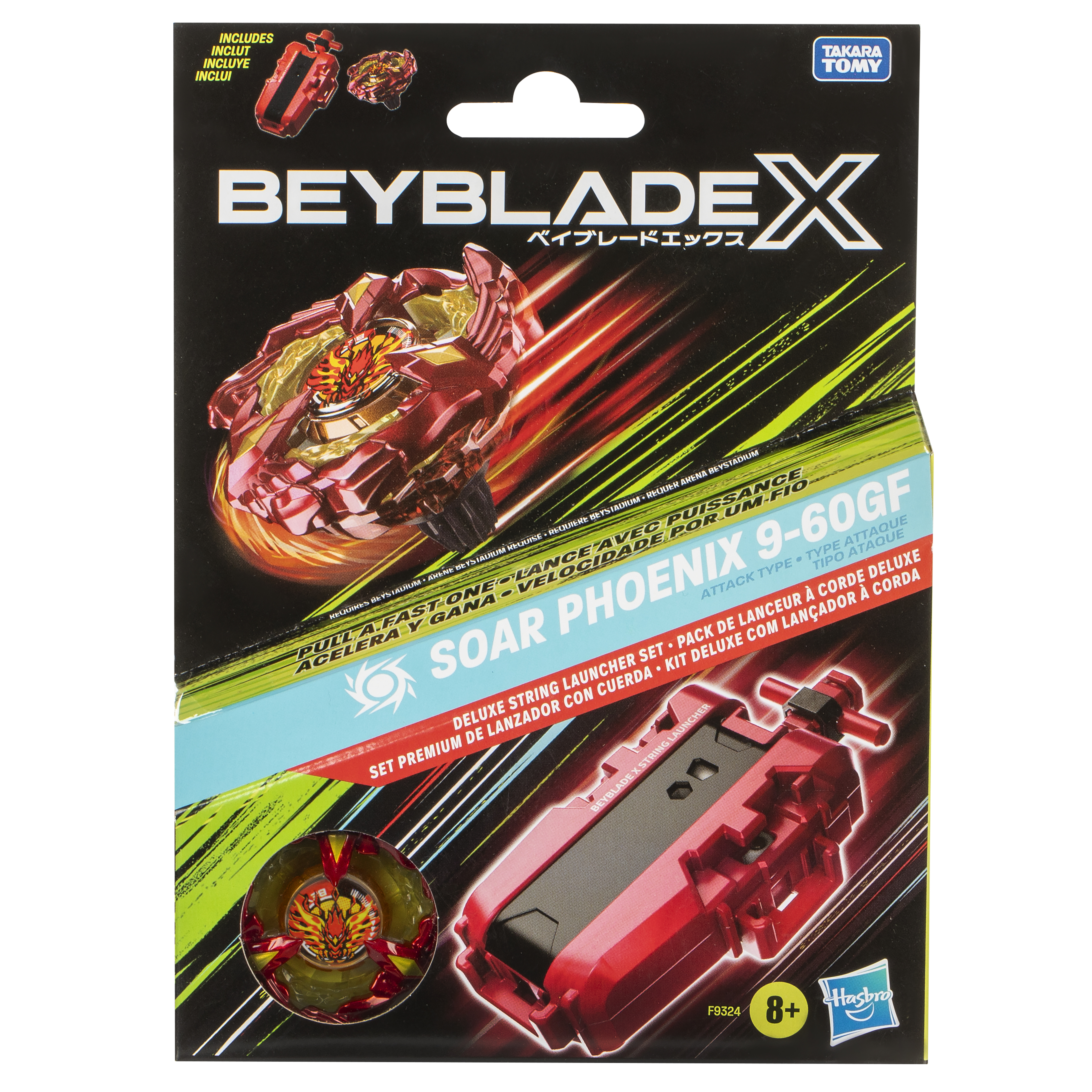 Beyblade X, Deluxe Launcher and Top, set di lanciatore a corda deluxe