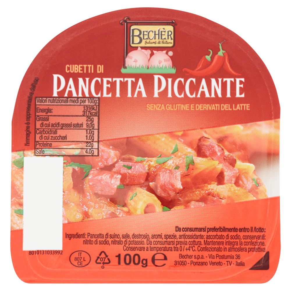 Bechèr Cubetti di Pancetta Piccante 100 g