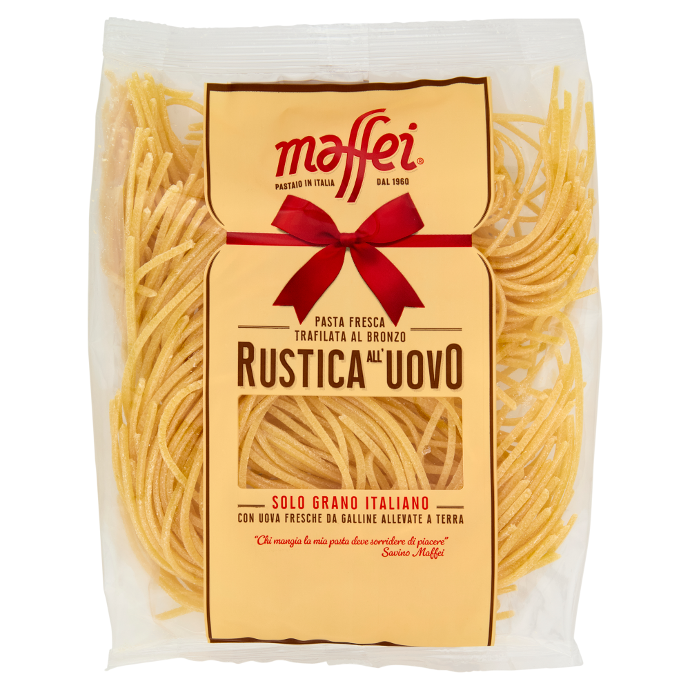 maffei Pasta Fresca Trafilata al Bronzo Rustica all'Uovo Spaghetti alla Chitarra 250 g