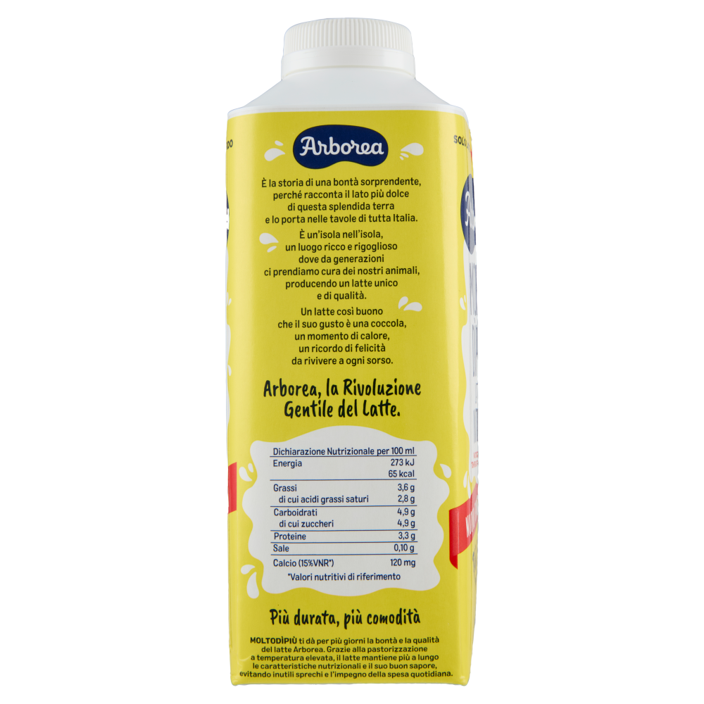 Arborea Molto D&igrave;Pi&ugrave; Latte Intero Pastorizzato a Temperatura Elevata 750 ml
