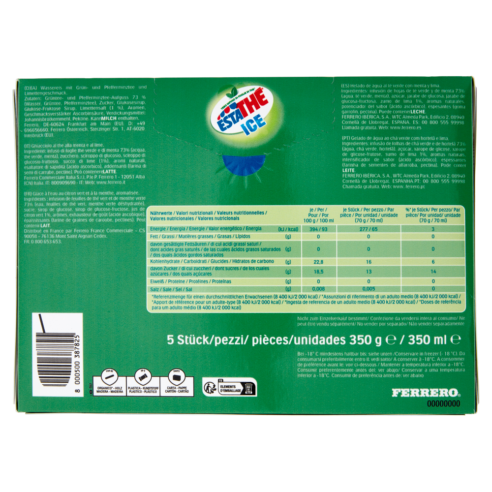 Estath&eacute; Ice menta e lime 5 x 70 g