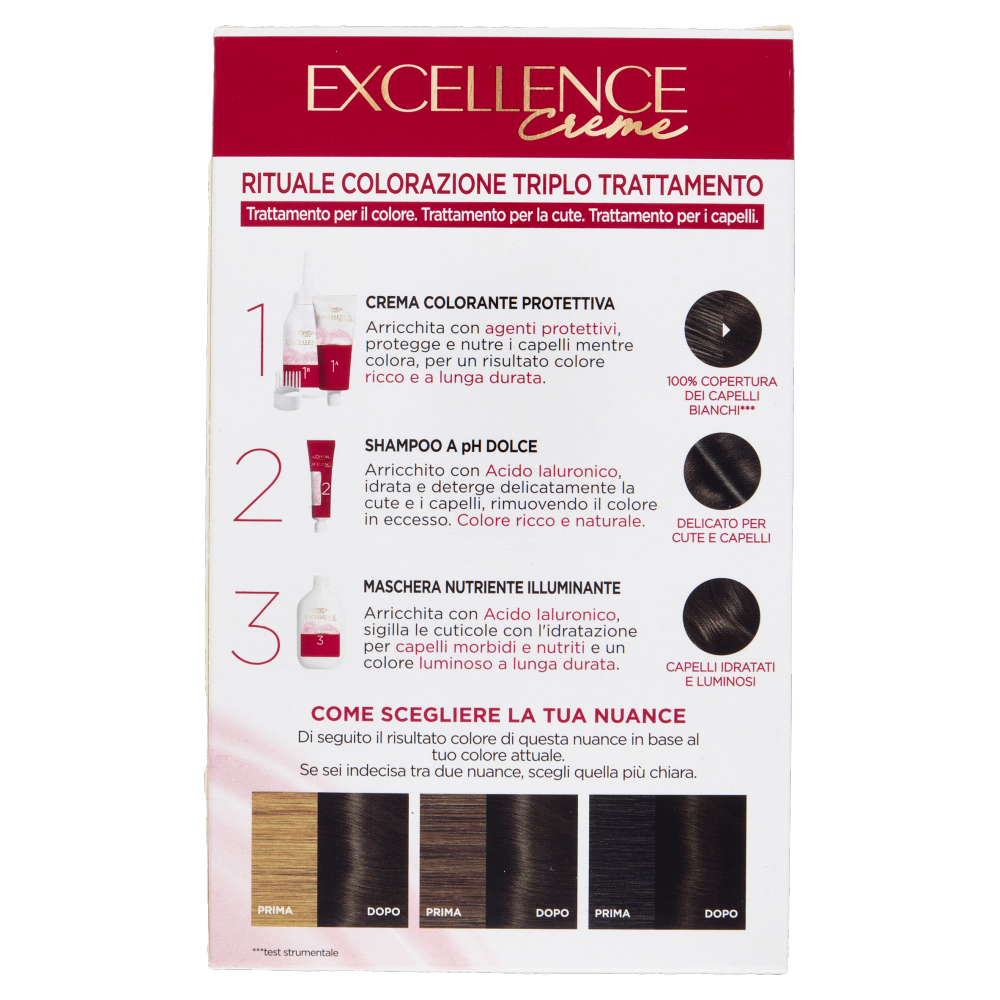 L'Oréal Paris Excellence Creme Colorazione Triplo Trattamento 3 Castano Scuro