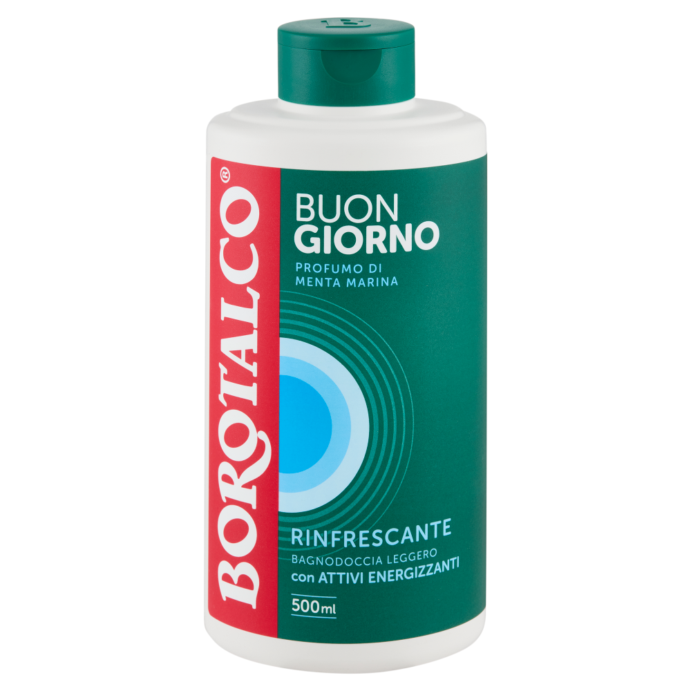 Borotalco Buongiorno Profumo di Menta Marina Rinfrescante Bagnodoccia Leggero 500 ml