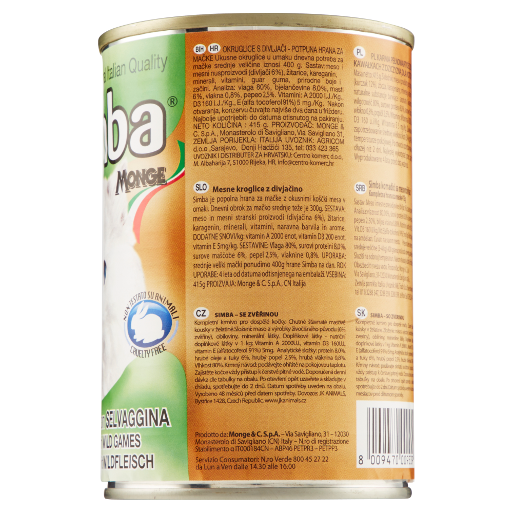 Simba Bocconcini con Selvaggina 415 g