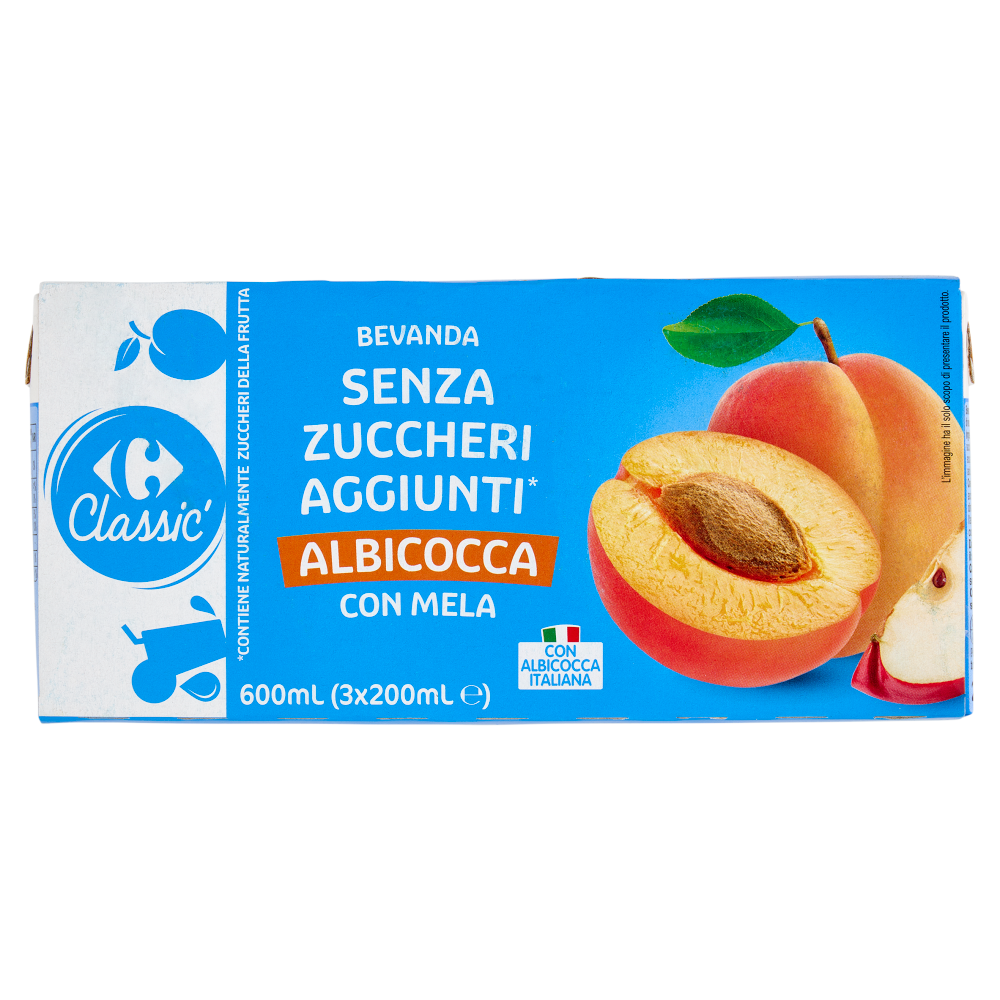 Carrefour Classic Bevanda Senza Zuccheri Aggiunti* Albicocca con Mela 3 x 200 ml