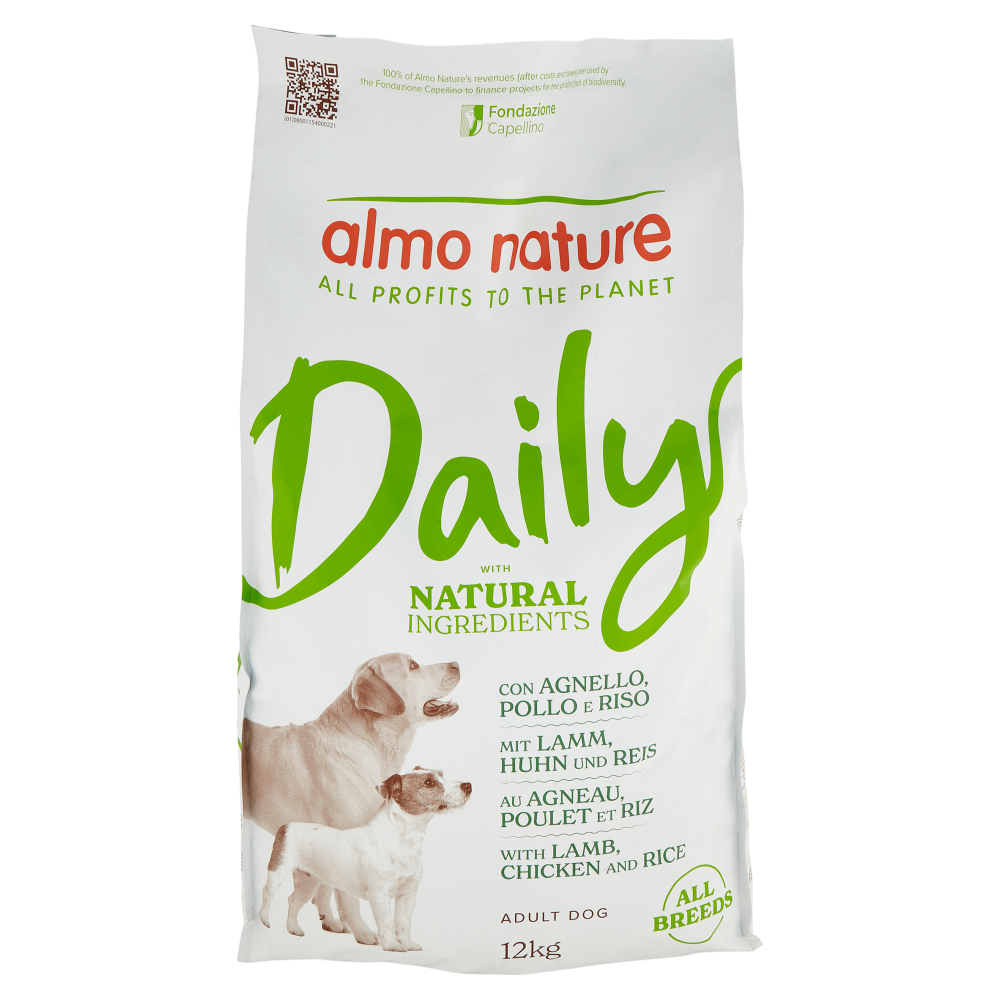 almo nature Daily Adult Dog con Agnello, Pollo e Riso 12 kg