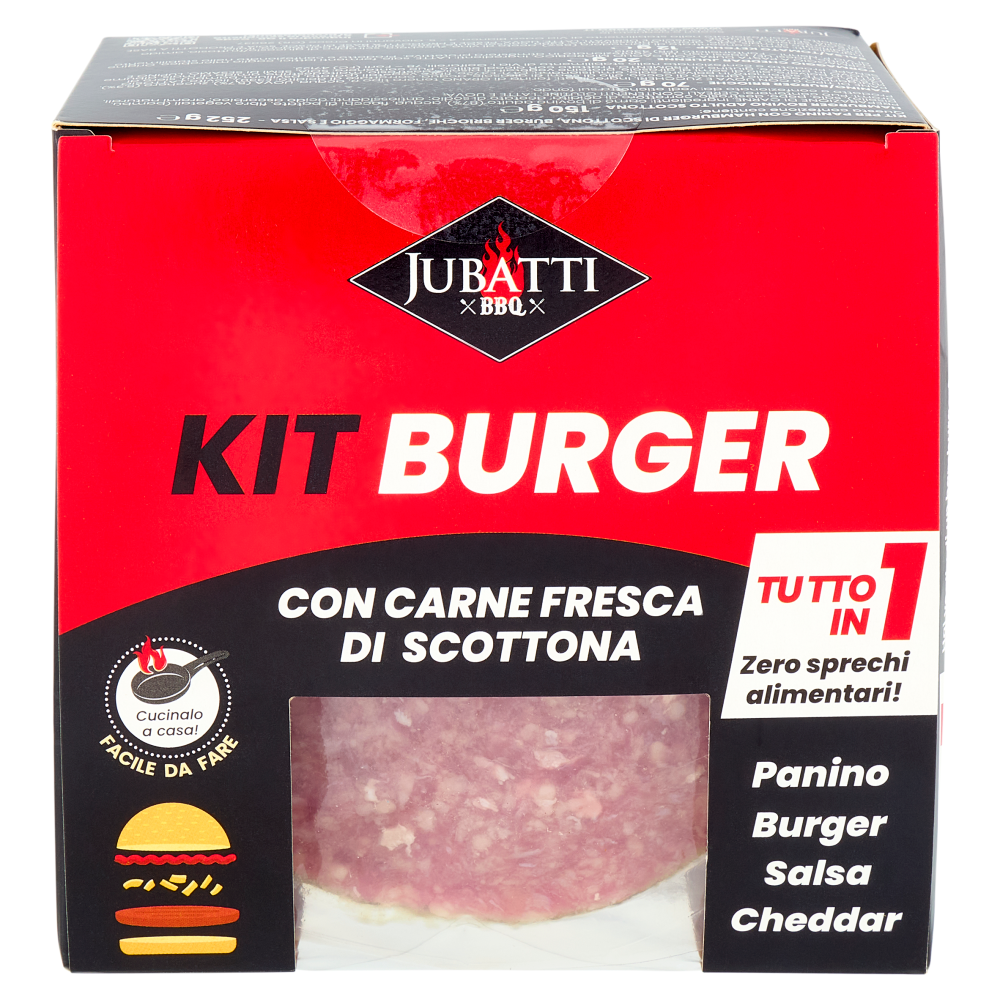 Jubatti BBQ Kit Burger con Carne Fresca di Scottona 252 g