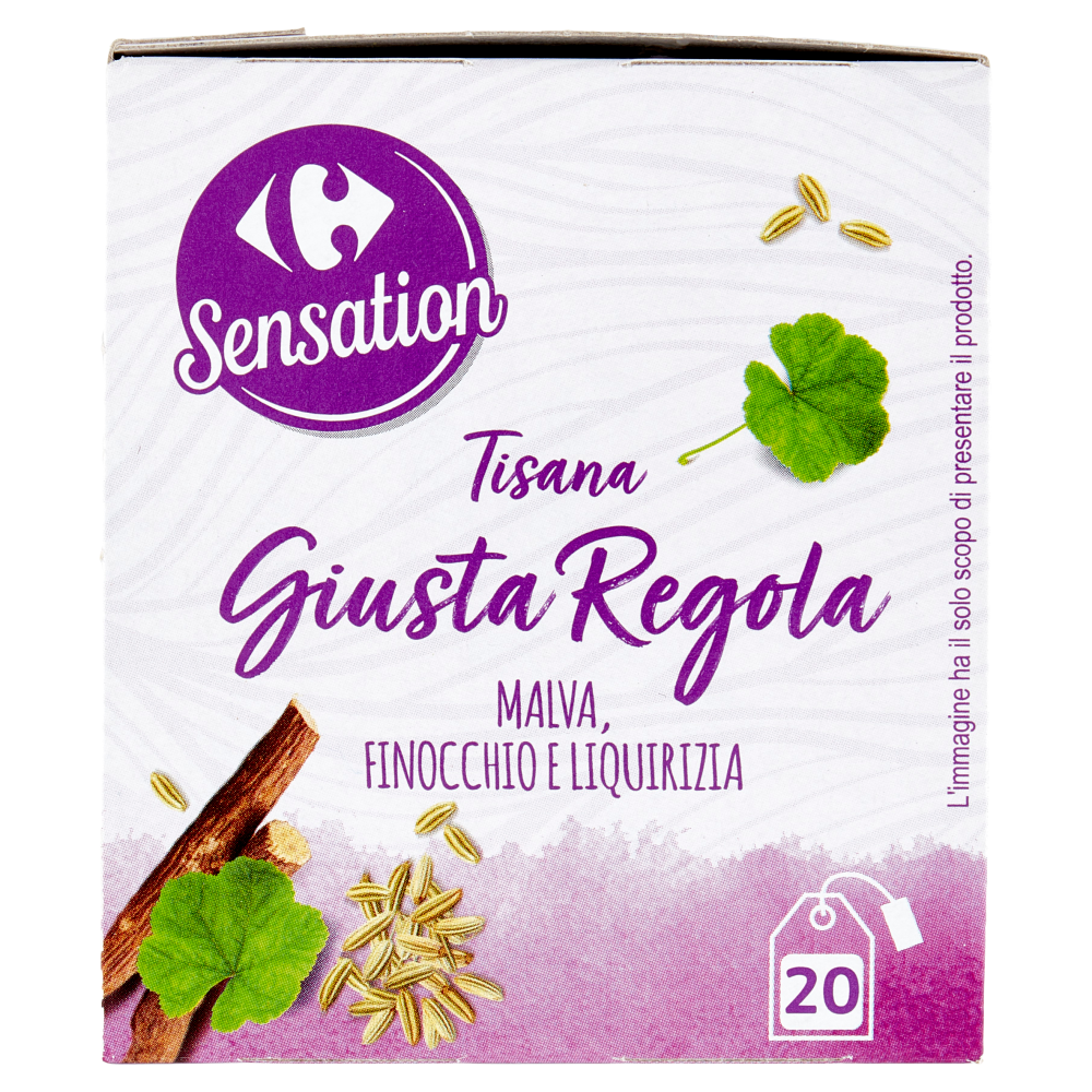 Carrefour Sensation Tisana Giusta Regola Malva, Finocchio e Liquirizia filtri 20 x 2 g