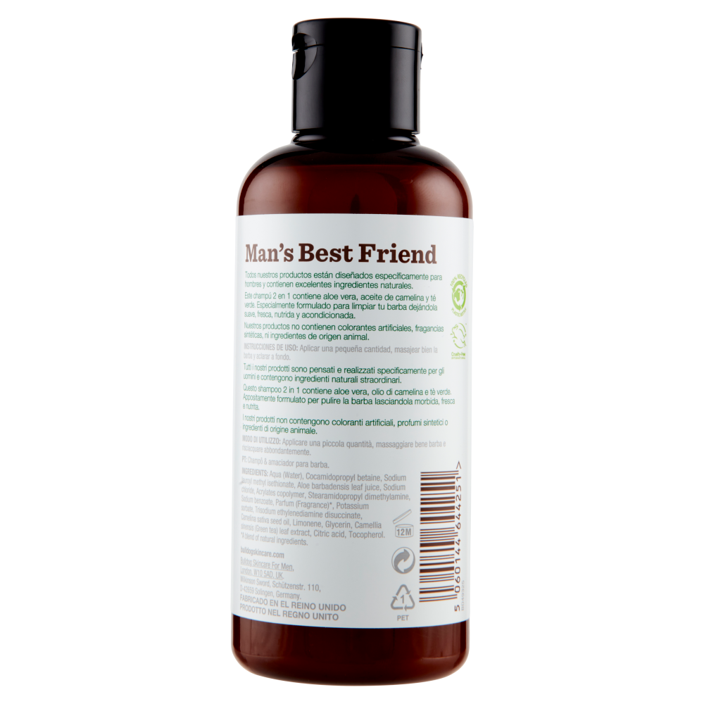 Bulldog Original 2 in 1 Shampoo per barba 200 ml