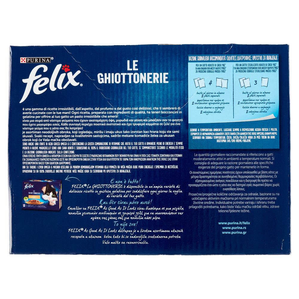 FELIX Le Ghiottonerie le Preferite in Gelatina (Manzo/Pollo & Salmone/Tonno) 10 x 85 g