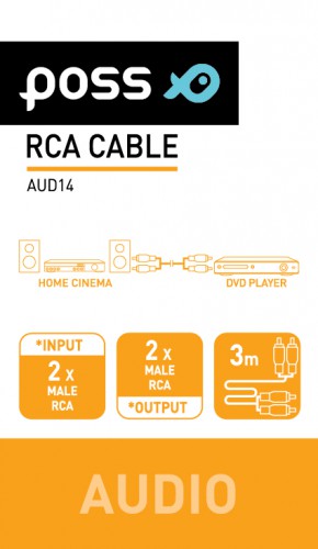 Carrefour Cavo RCA 3m Rosso e Bianco