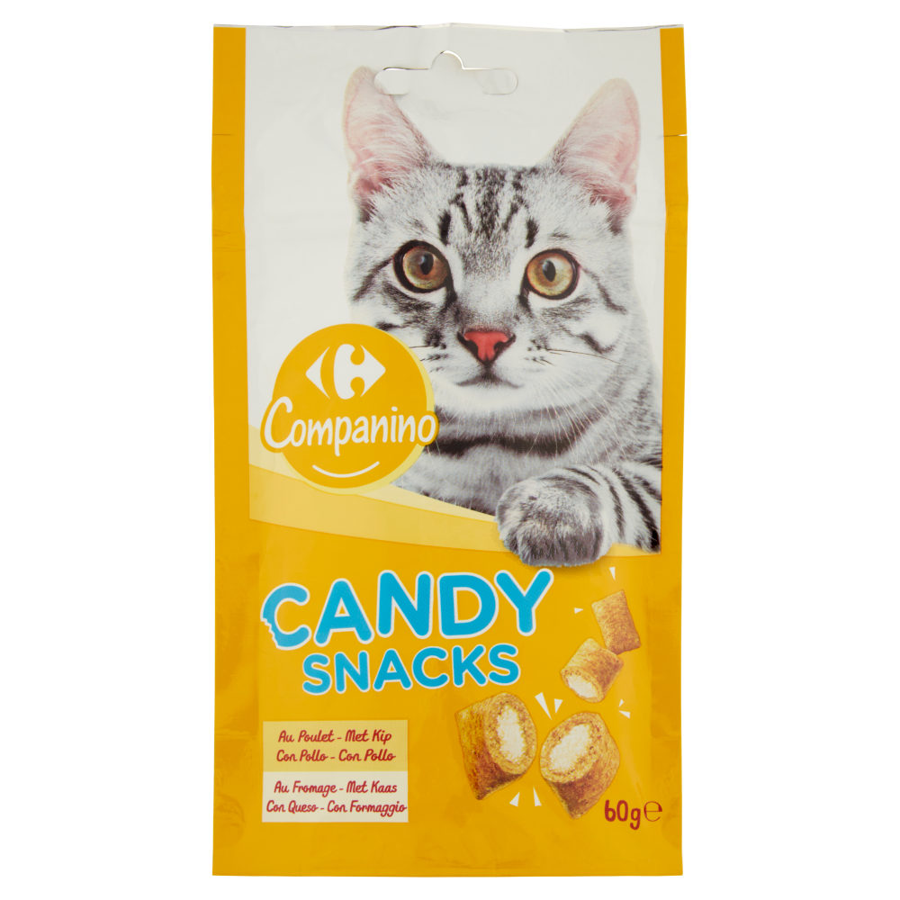 Carrefour Companino Candy Snacks con Pollo con Formaggio 60 g