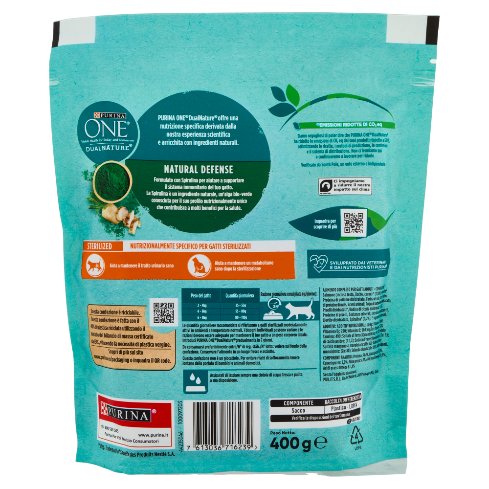 PURINA ONE DualNature Sterilizzato Salmone 400g