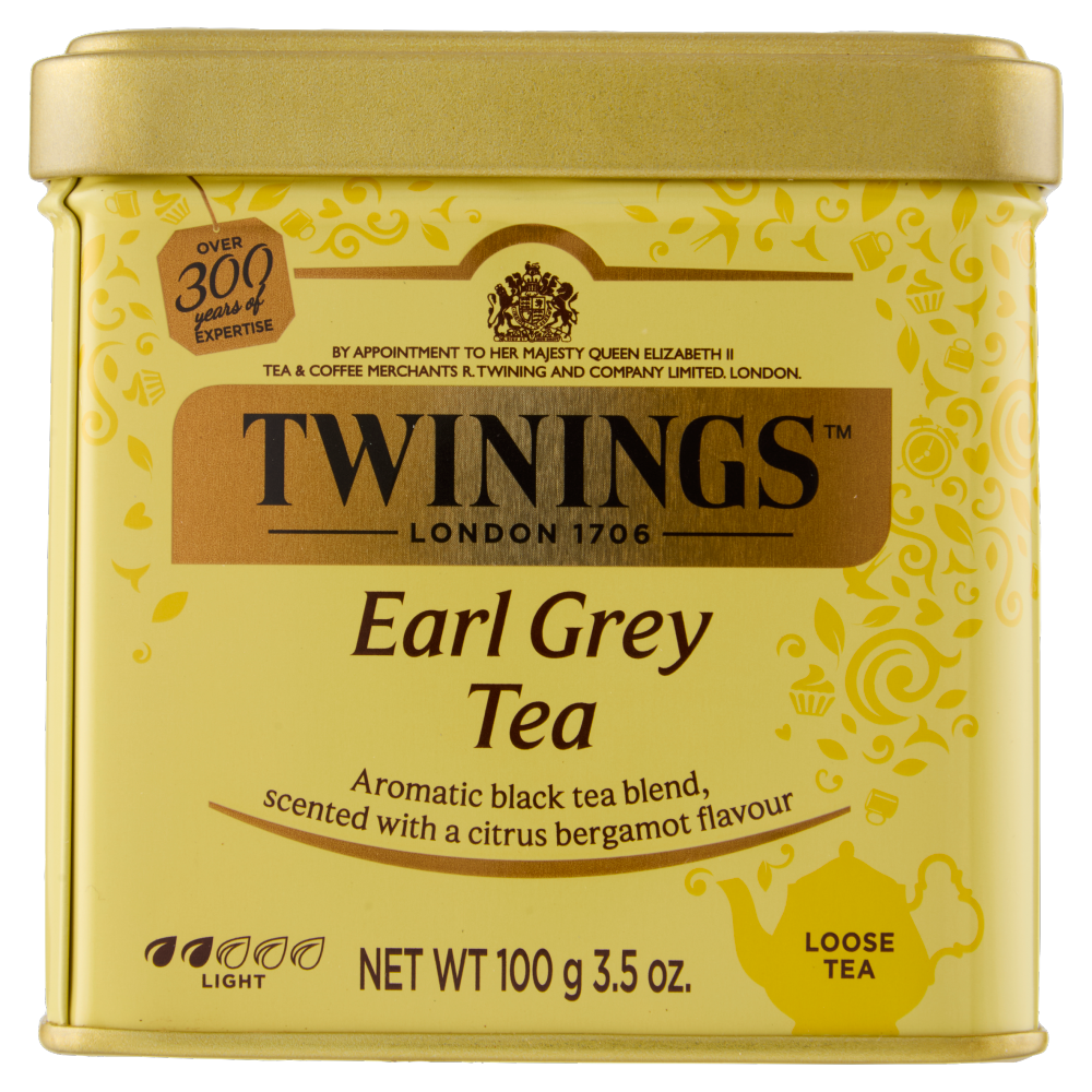 Twinings Earl Grey Tè Nero classico al sapore di Bergamotto Sfuso in latta The 100 g