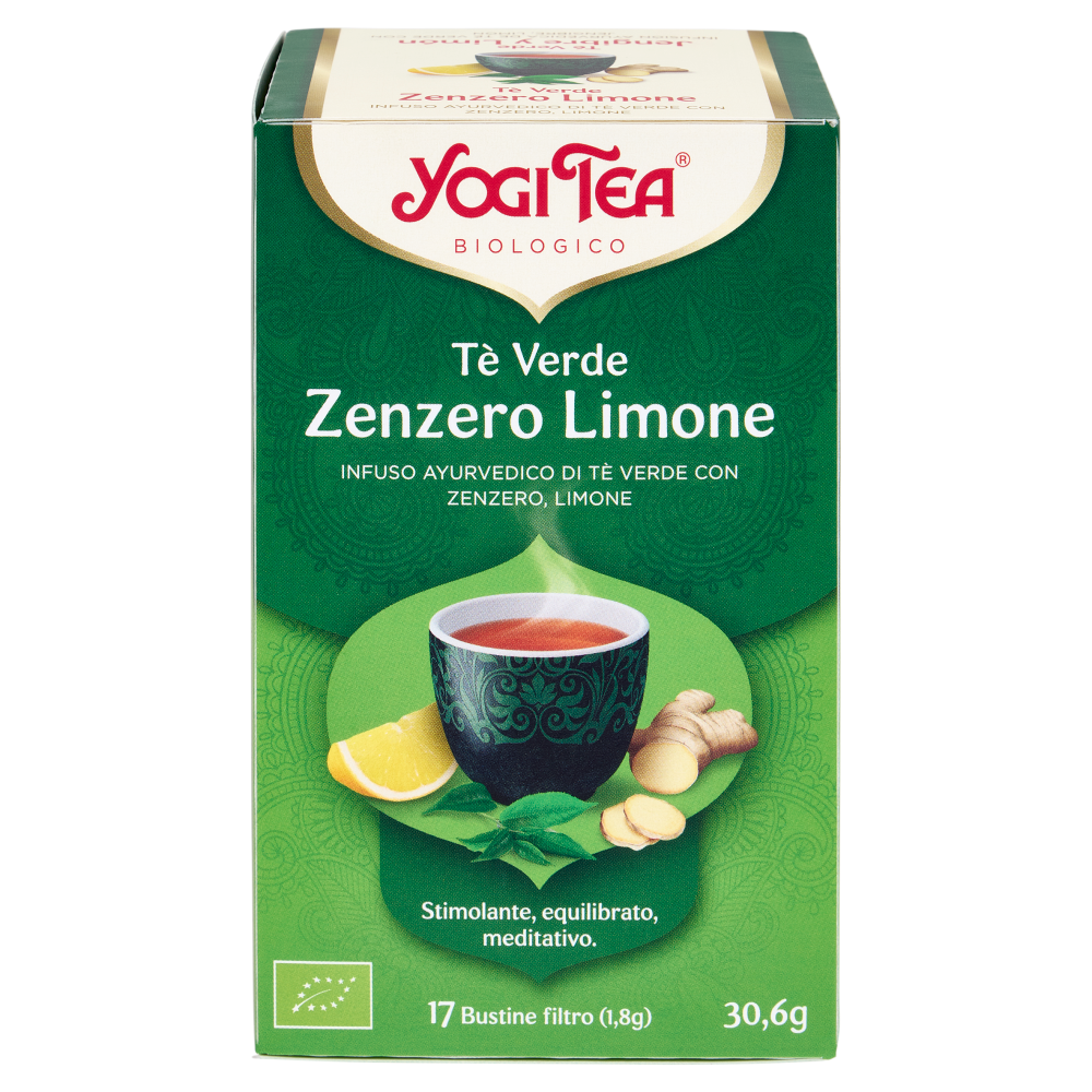 Yogi Tea T&egrave; Verde Zenzero Bio infuso ayurvedico di t&egrave; verde con zenzero e limone - 30,6g