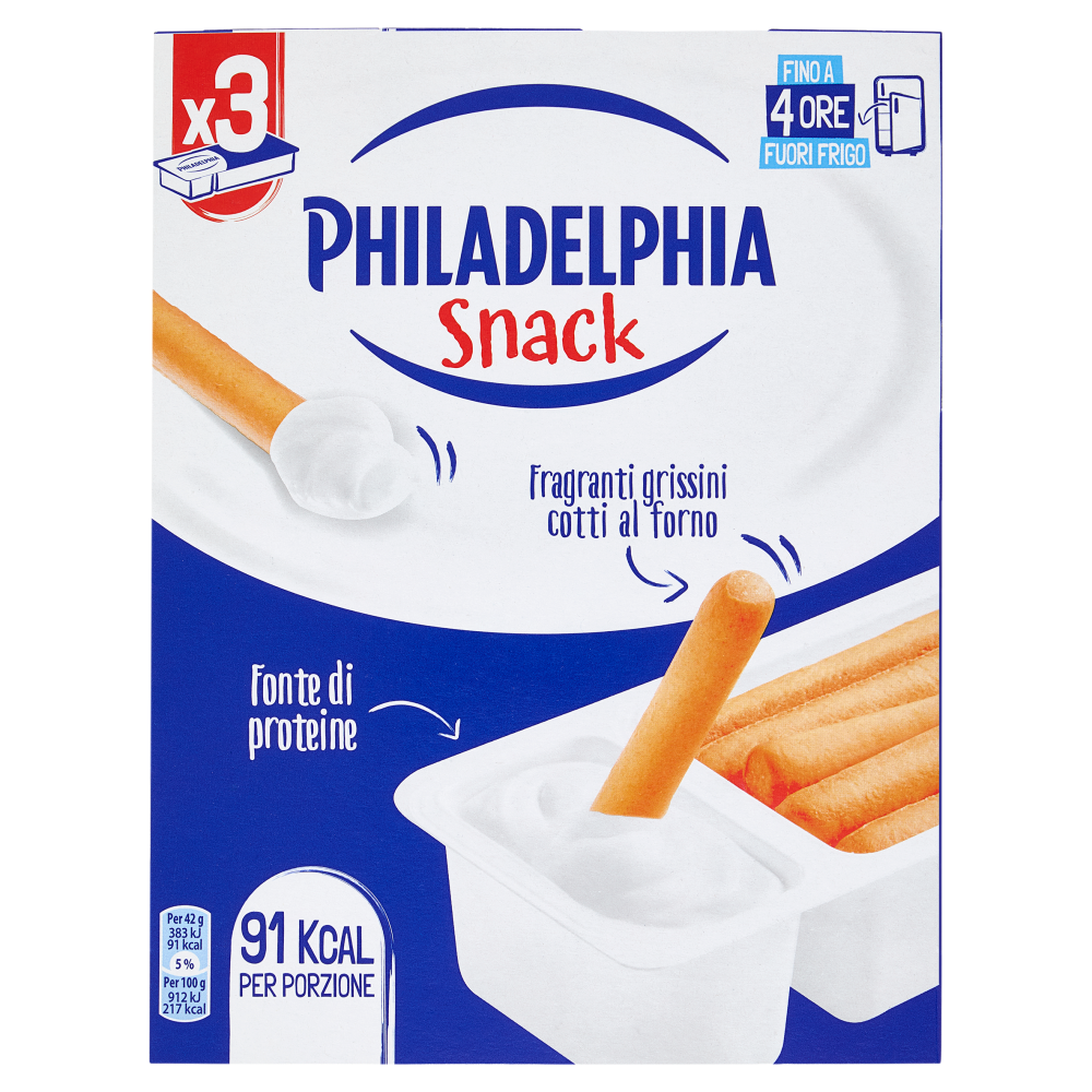 Philadelphia Snack - Cremoso Philadelphia e fragranti grissini cotti al forno - 3x42g