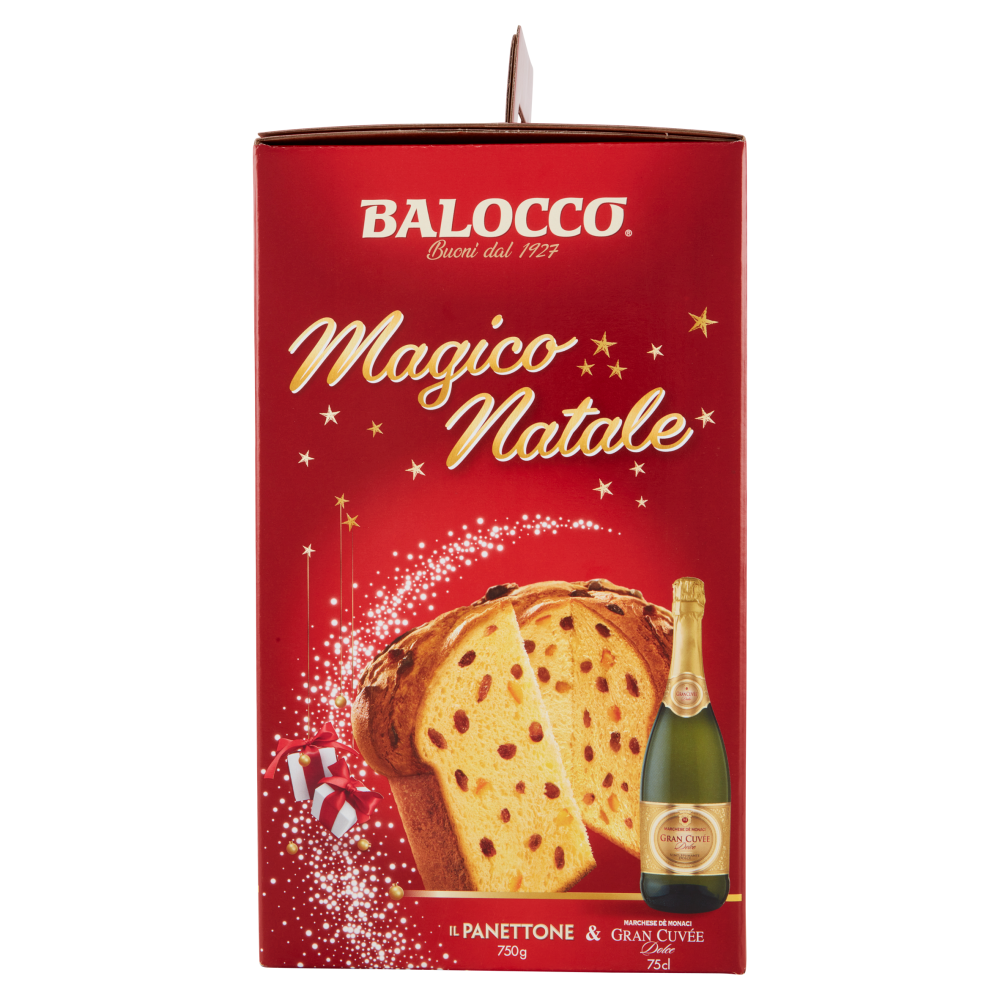 Balocco Magico Natale il Panettone 750 g & Marchese dè Monaci Gran Cuvée Dolce 75 cl