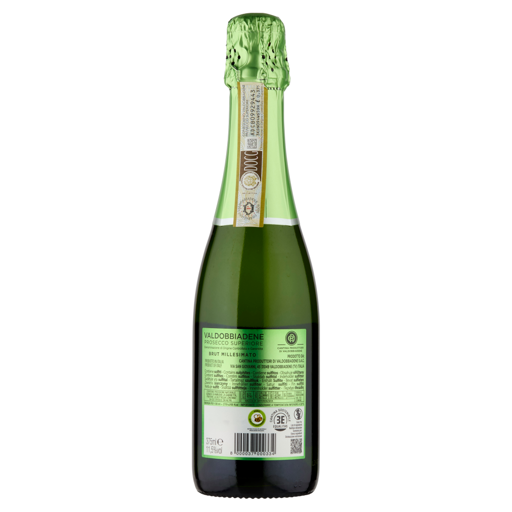 Cantina Produttori di Valdobbiadene Valdobbiadene Prosecco Superiore DOCG Brut Millesimato 375 ml