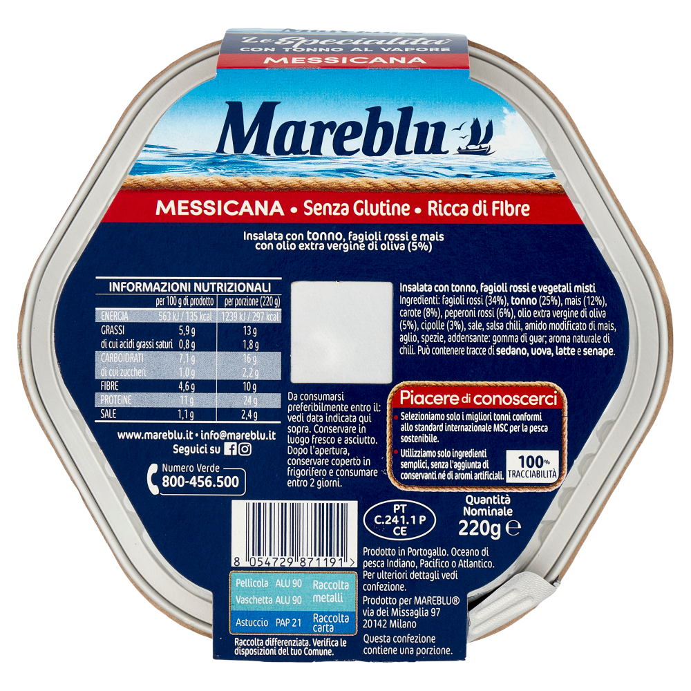 Mareblu Le Specialità con Tonno al Vapore Messicana 220 g