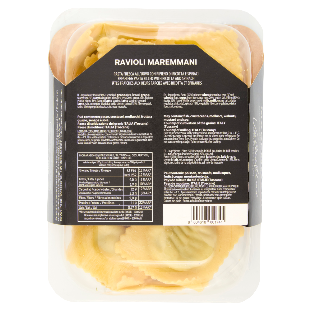 Valentini Maremmani Ricotta di Pecora e Spinaci 250 g