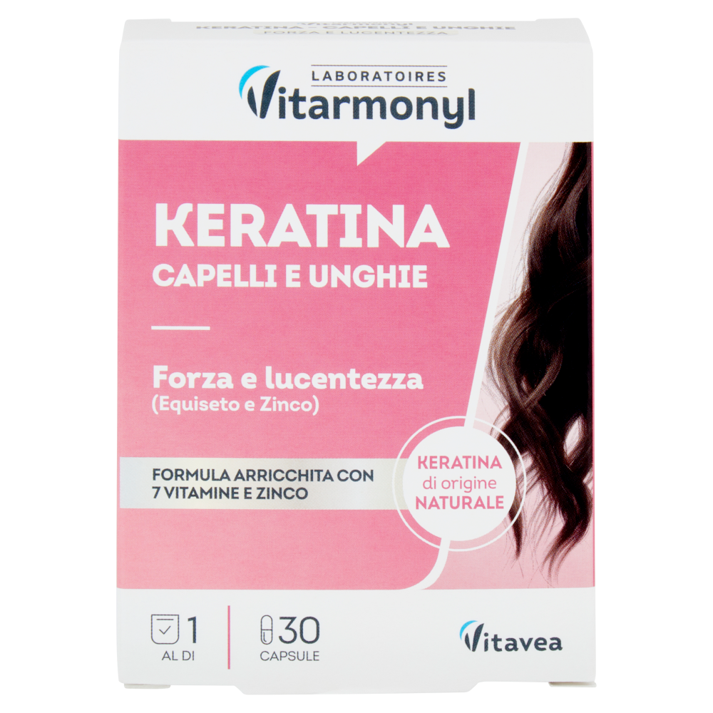 Laboratoires Vitarmonyl Keratina Capelli e Unghie Forza e lucentezza 30 Capsule 12,15 g