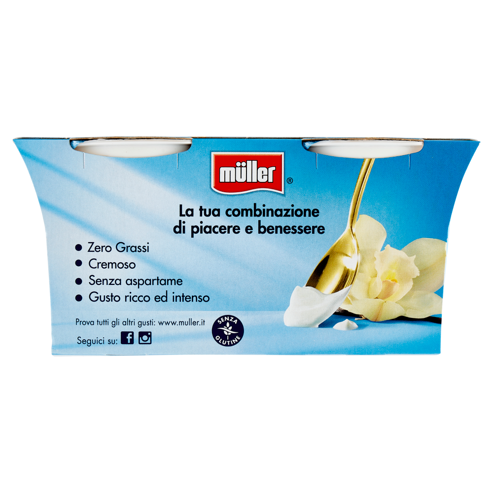 müller Yogurt Zero% Grassi Vaniglia Naturale 2 x 125 g