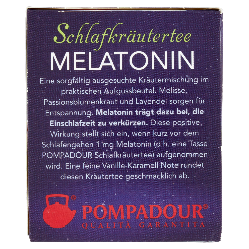 Pompadour Infuso Erbe del sonno Melatonina in Filtri Senza Zucchero bustine 18 x 2 g