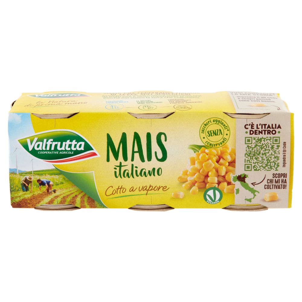 Valfrutta Mais italiano Cotto a vapore 3 x 160 g