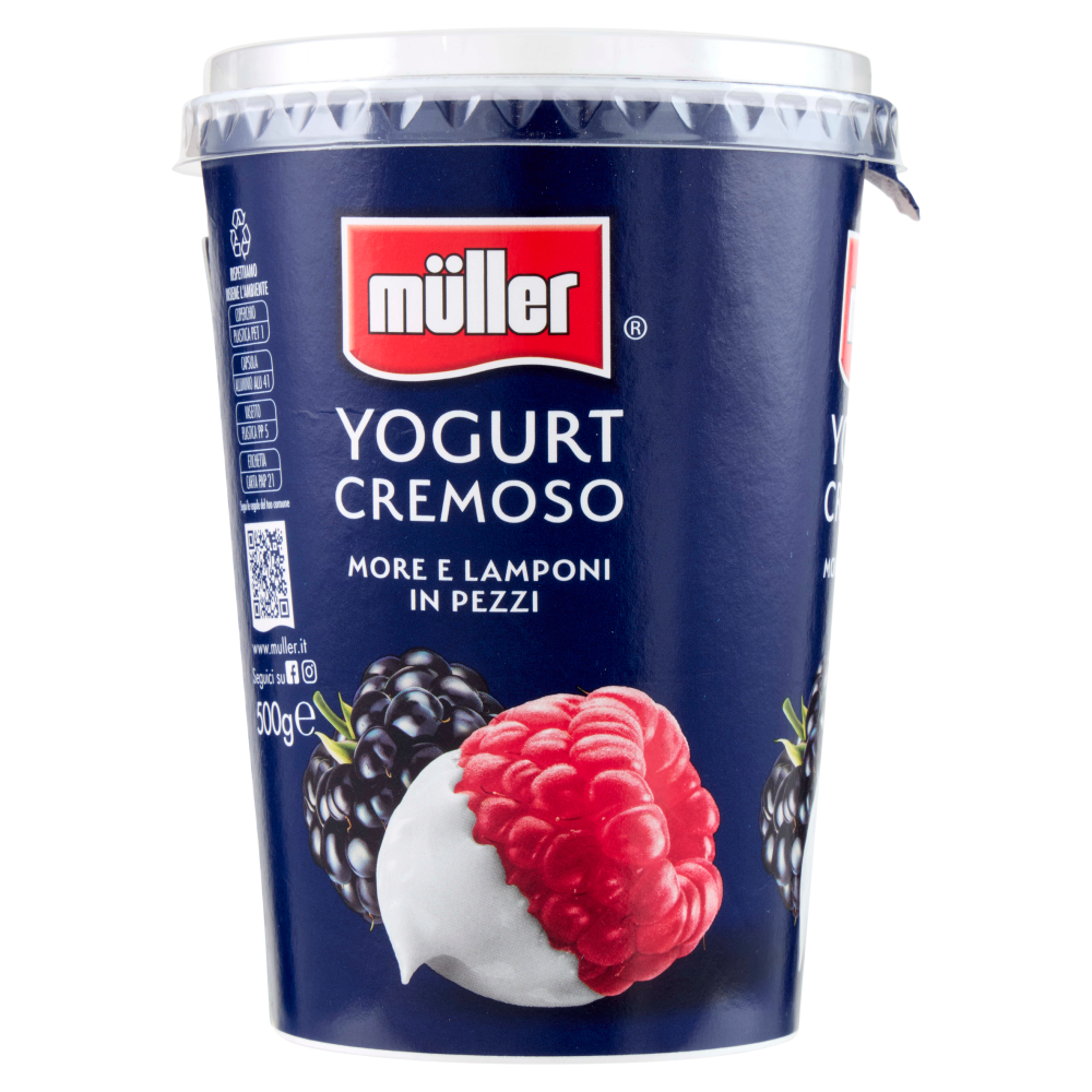 müller Yogurt Cremoso More e Lamponi in Pezzi 500 g